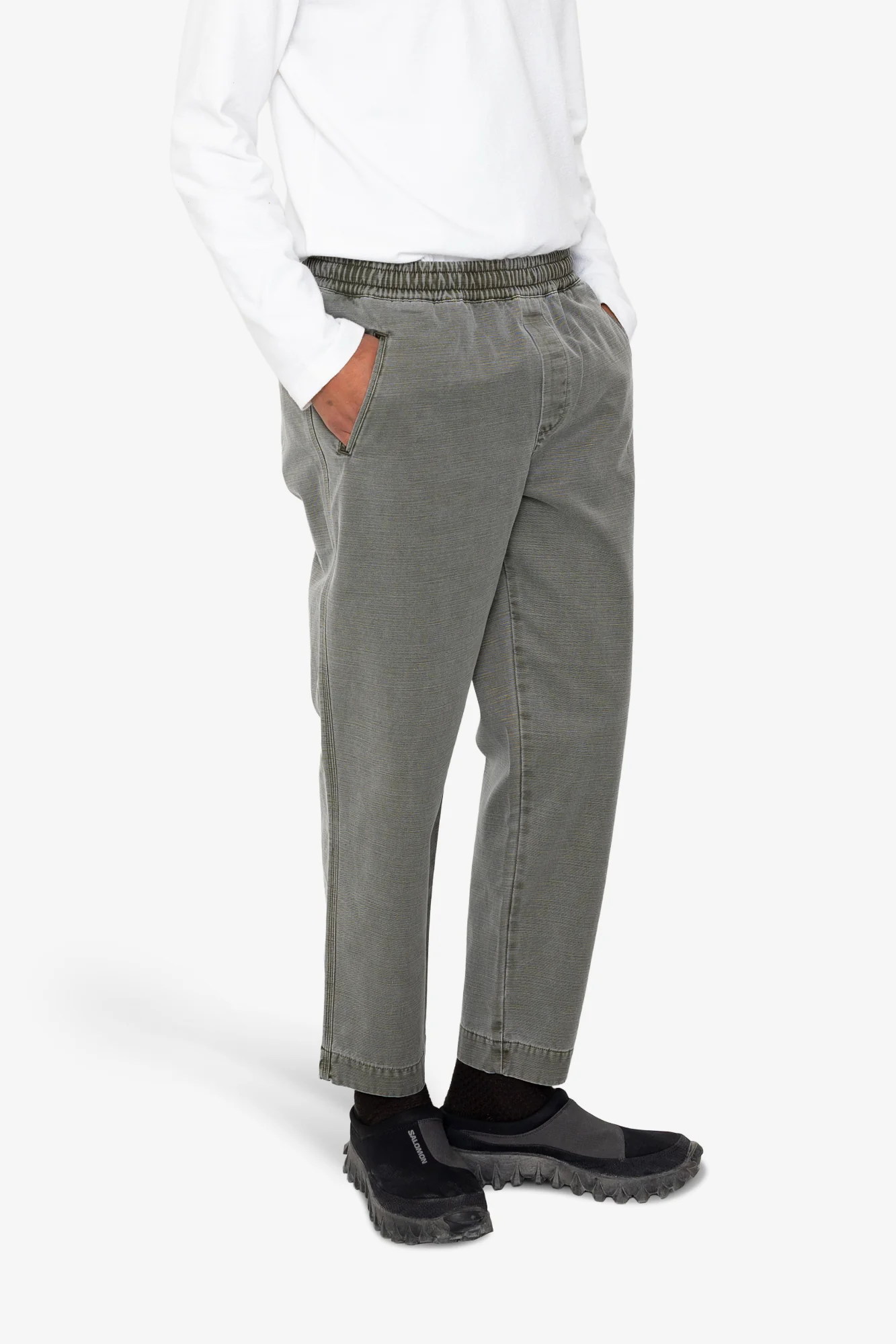 Drawcord Assembly Pant - Olive Slub - Image 6