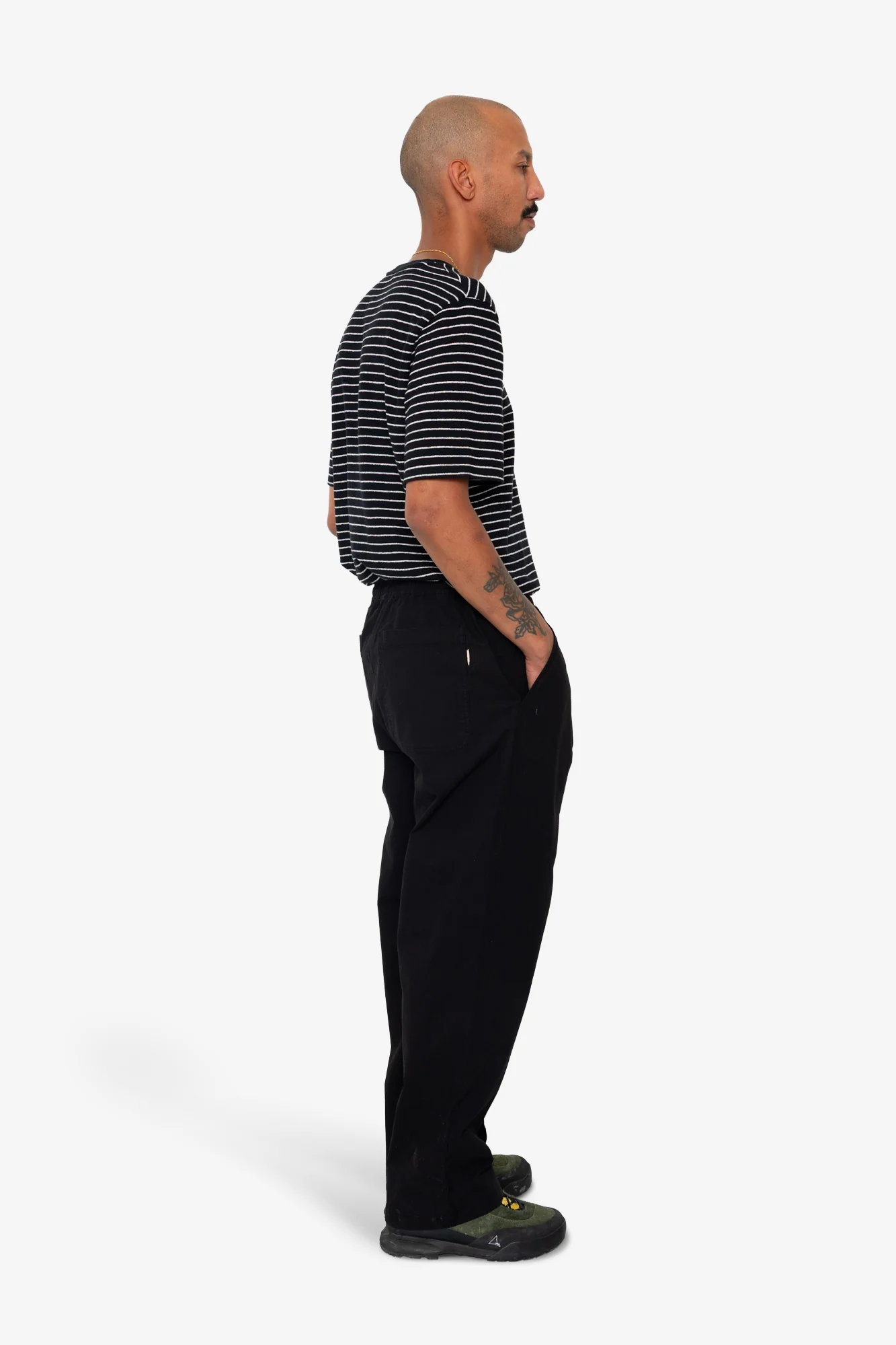 Drawcord Loose Trouser - Black Ripstop - Image 6