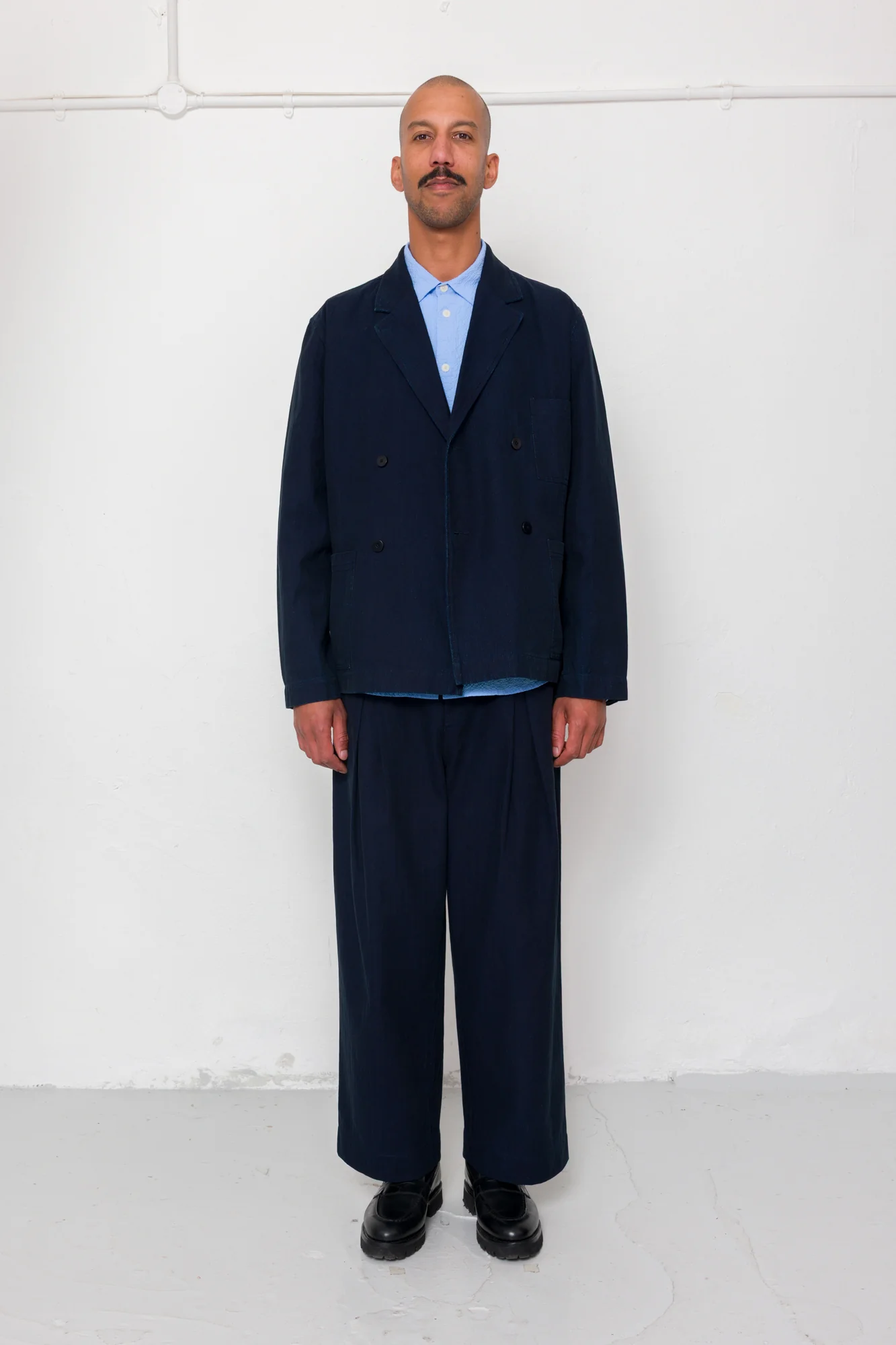 Easy Fit Blazer - Deep Indigo Herringbone - Image 2