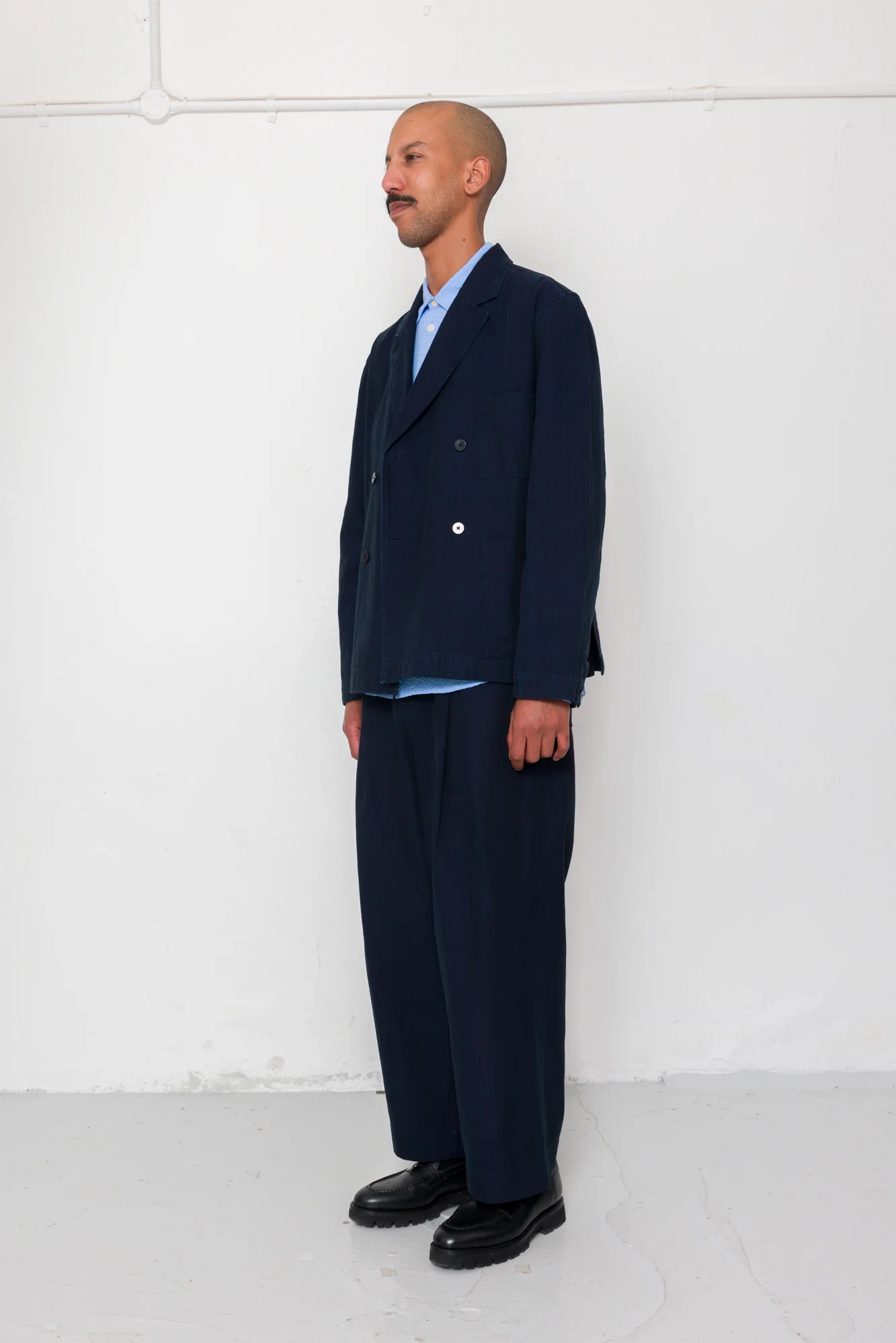 Easy Fit Blazer - Deep Indigo Herringbone - Image 3
