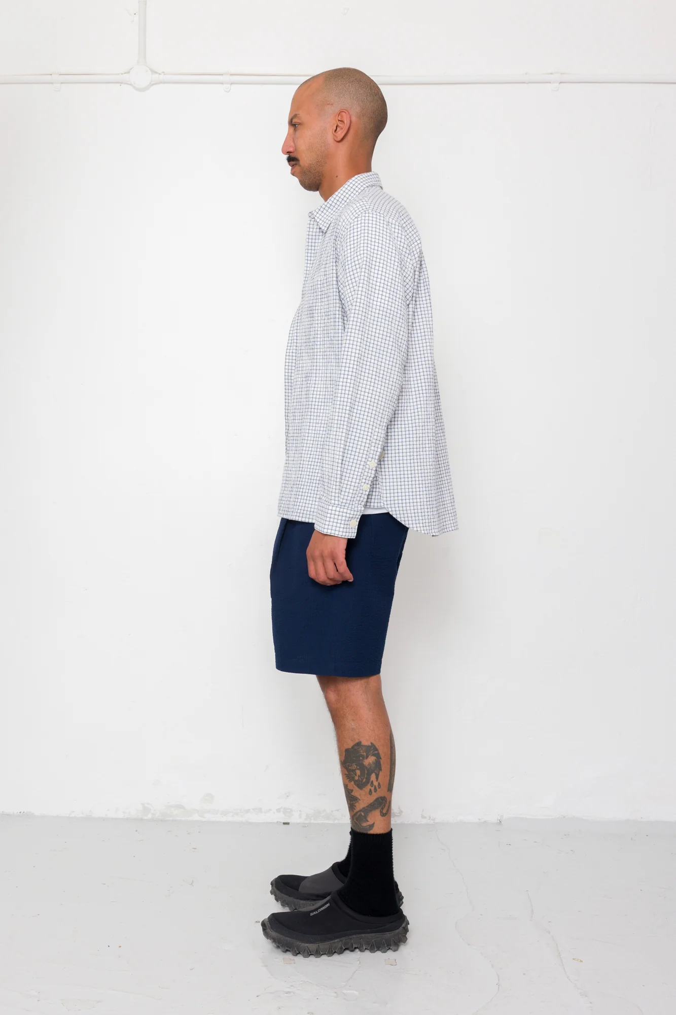 Easy Fit Shirt - Soft Blue Mini Check - Image 7