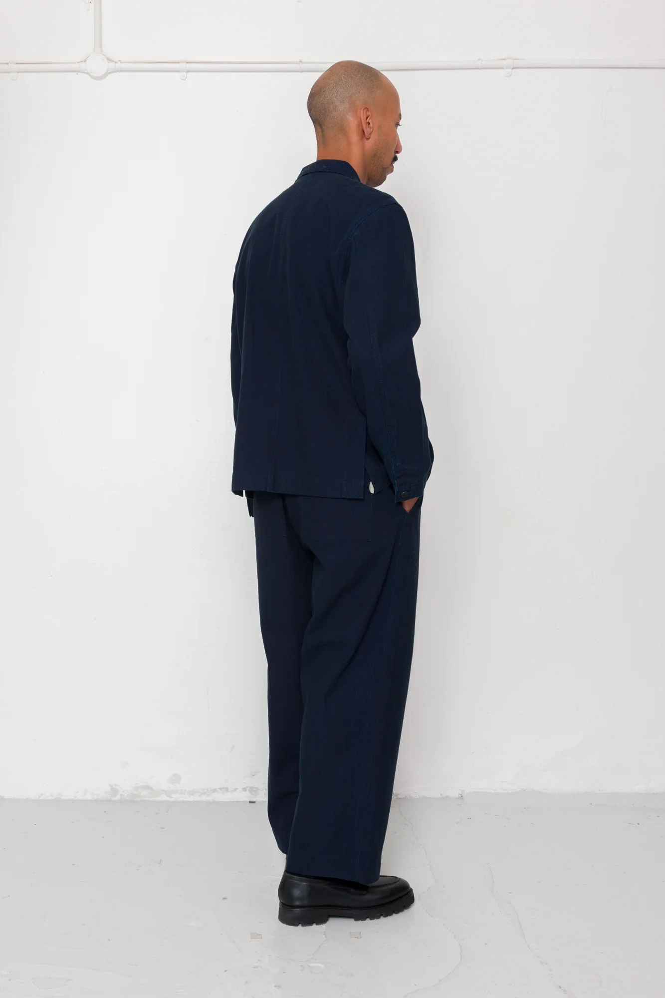 Easy Fit Trouser - Deep Indigo Herringbone - Image 7
