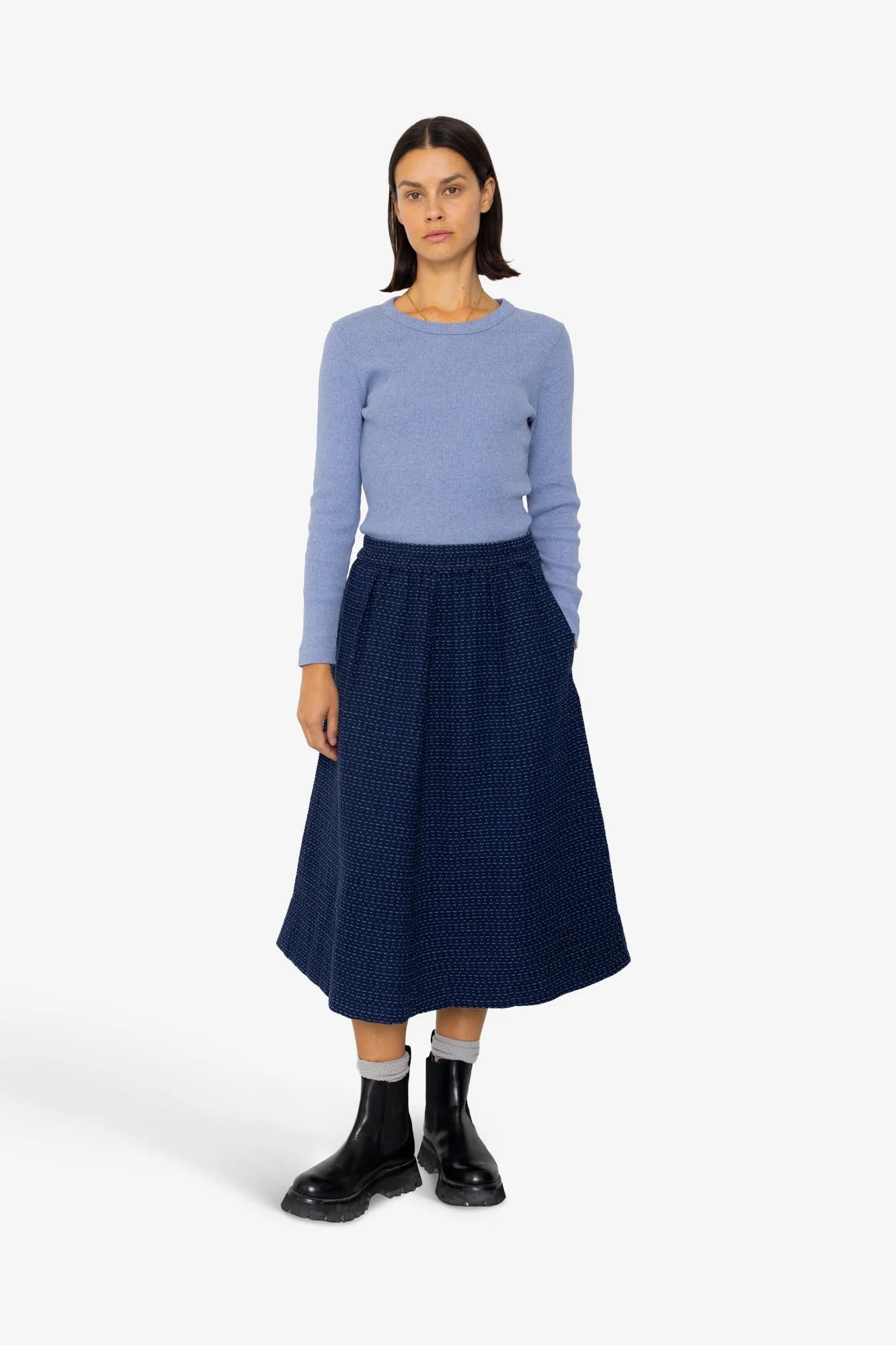 Full Seam Skirt - Indigo Floatstitch - Image 6
