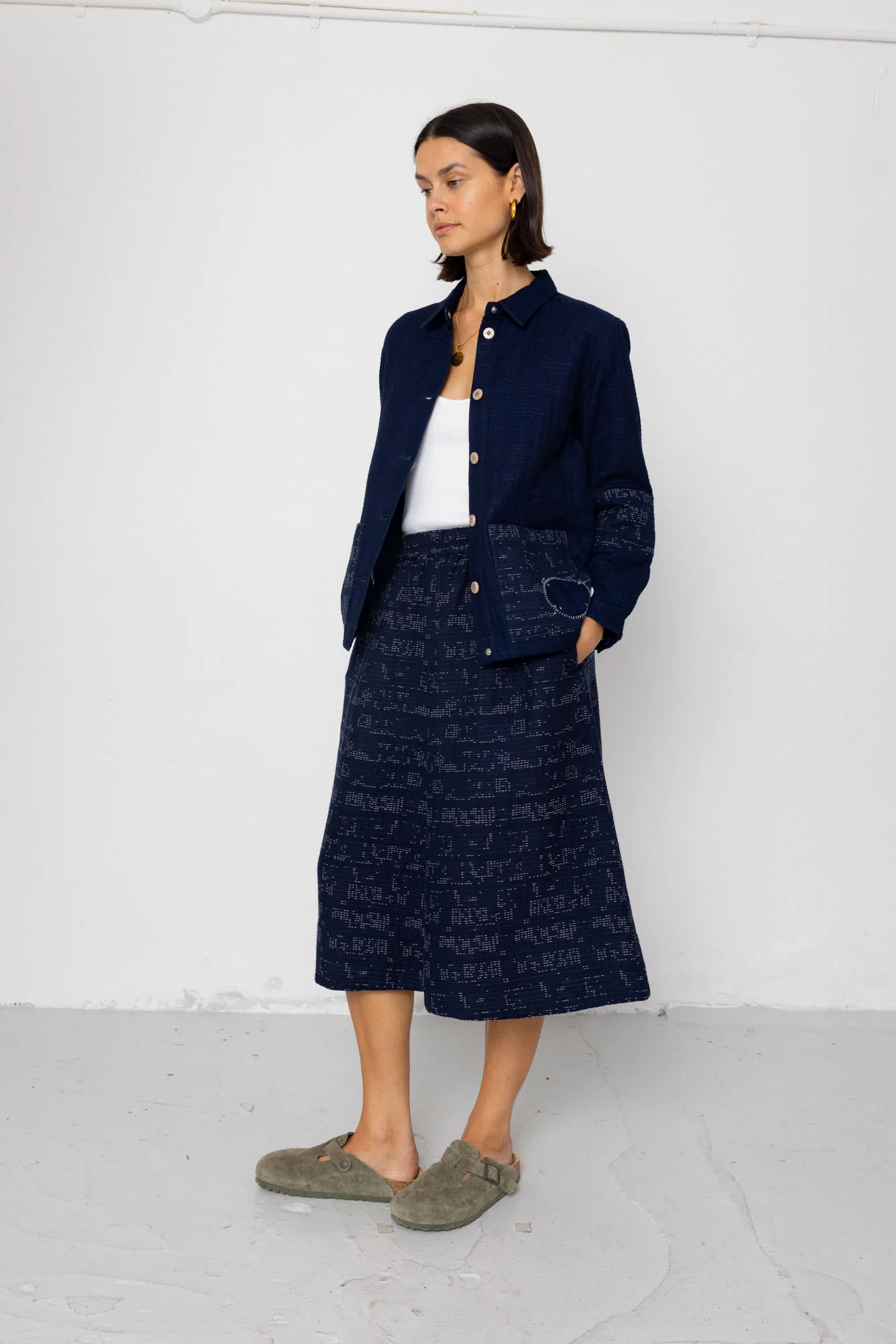 Full Seam Skirt - Stray Float Stitch Indigo - Image 7