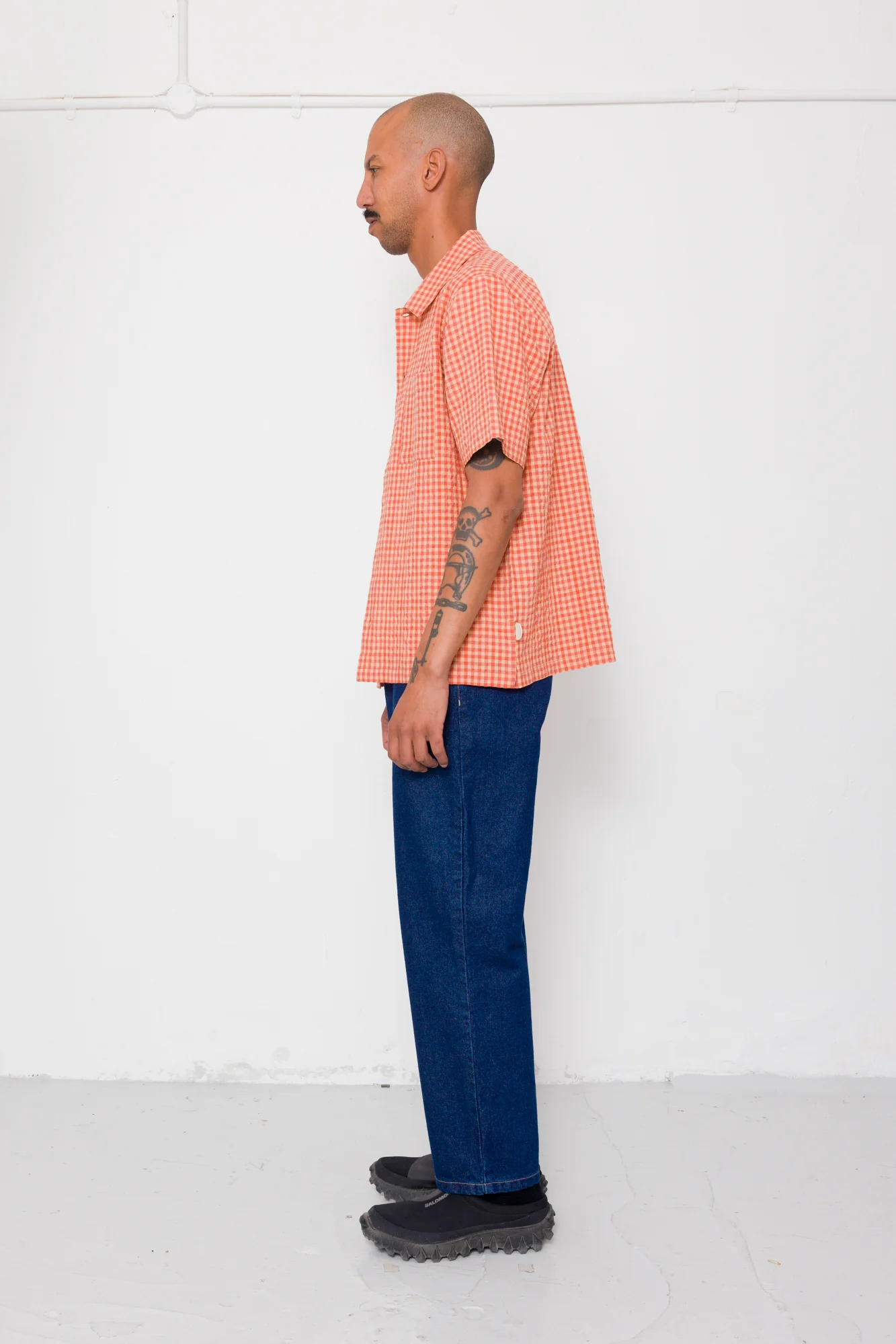 Gabe Shirt - Red Oxide Textured Check - Image 7