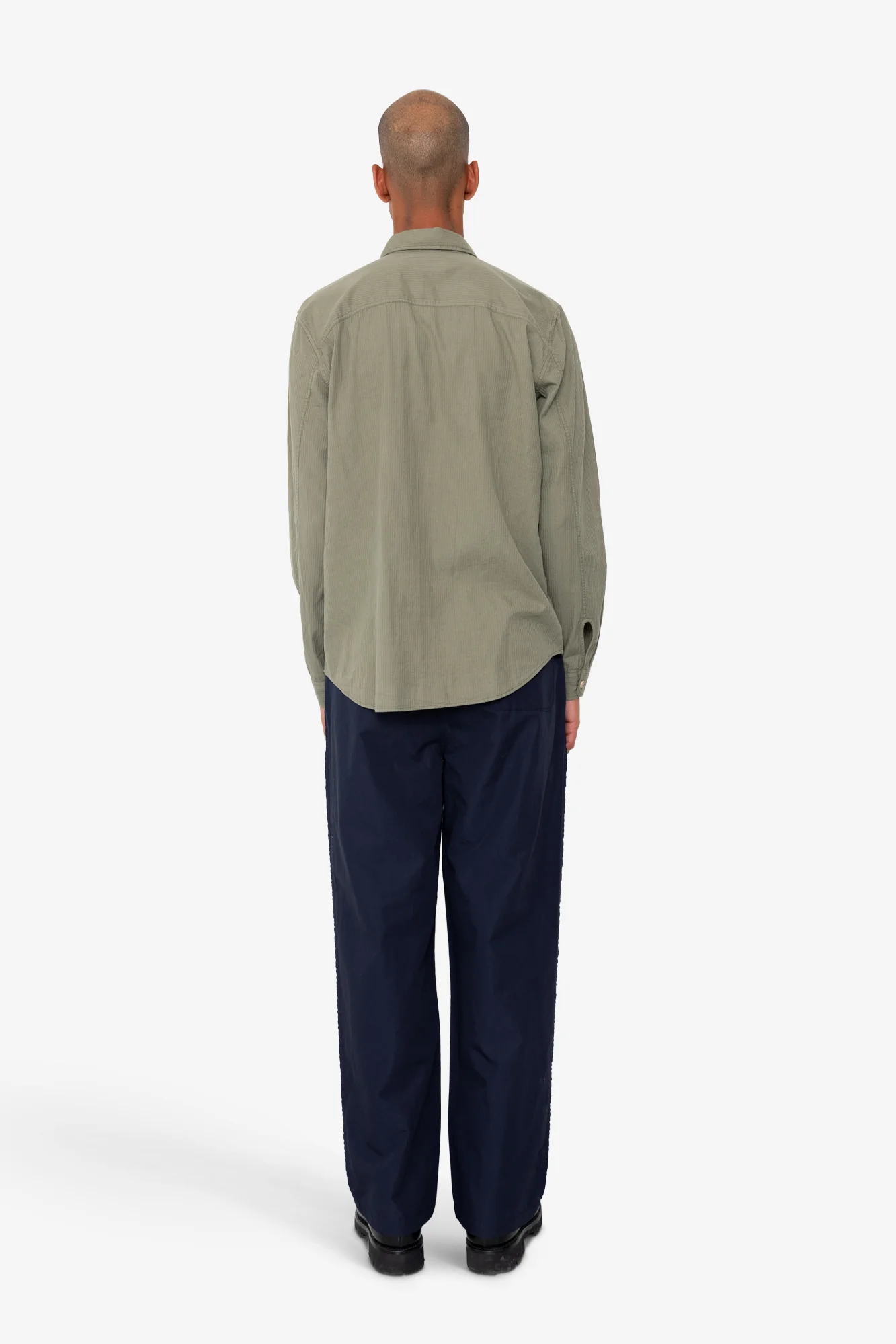 Herringbone Curve Shirt - Olive - Image 8