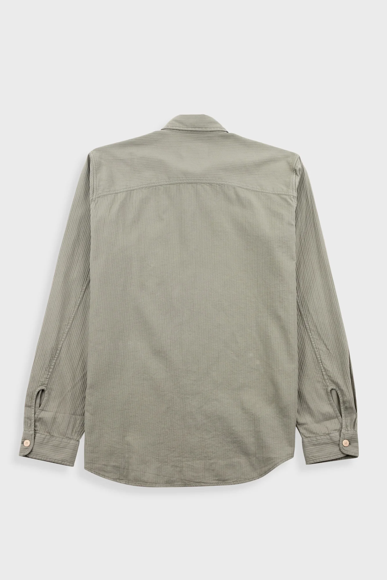 Herringbone Curve Shirt - Olive - Image 9