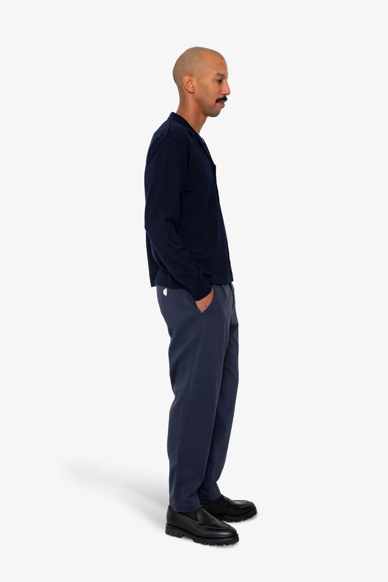 Folk Knitted Shirt - Navy - Image 6