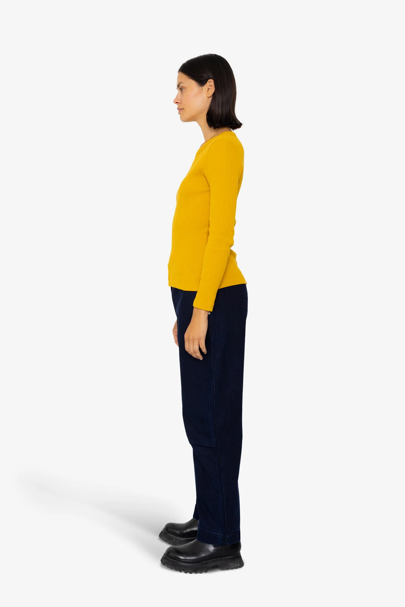 Long Sleeve Fitted T-Shirt - Chrome Yellow - Image 4