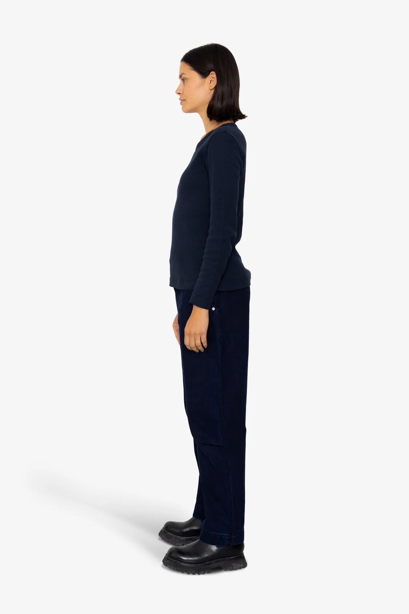 Long Sleeve Fitted T-Shirt - Ink - Image 4