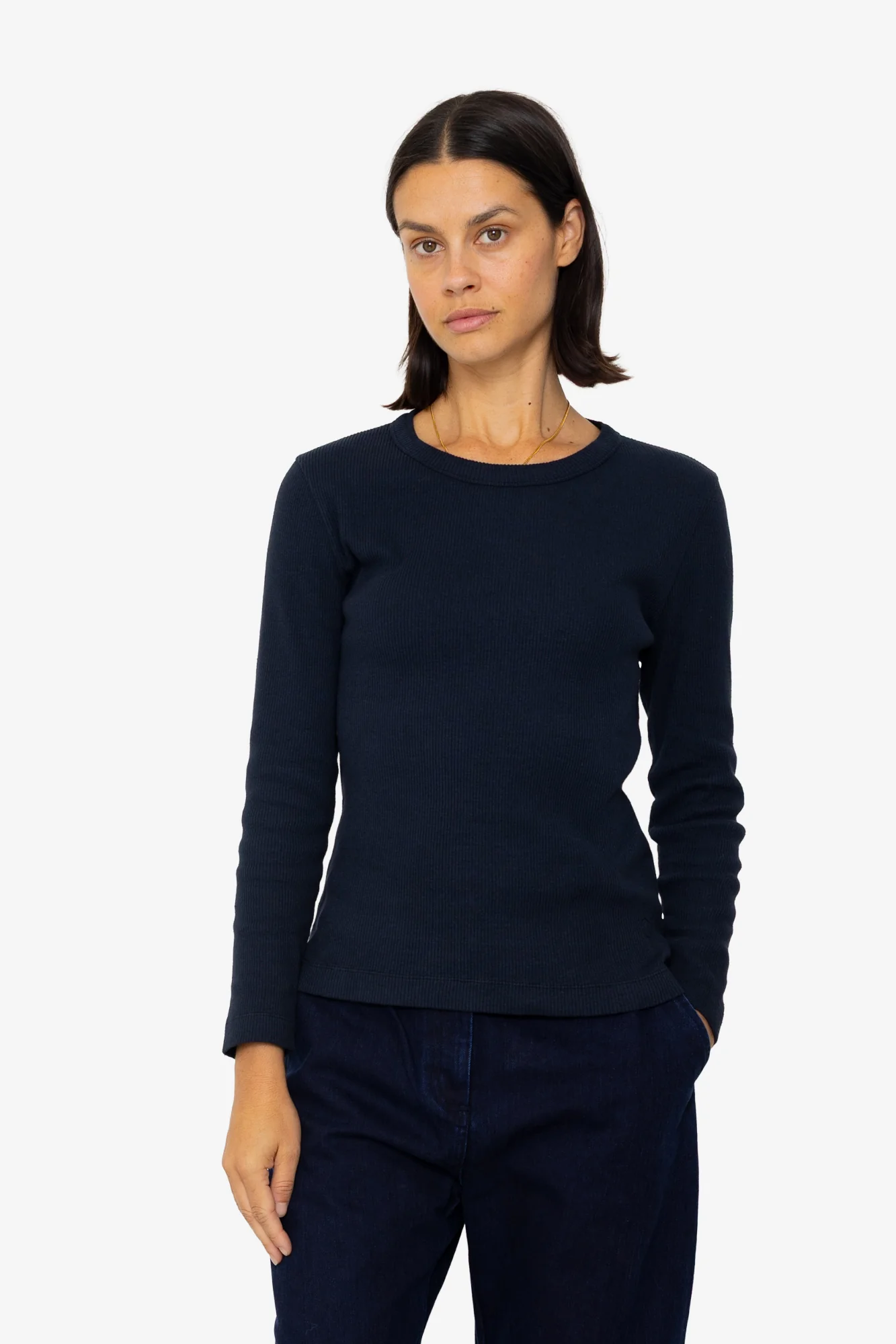 Long Sleeve Fitted T-Shirt - Ink - Image 7