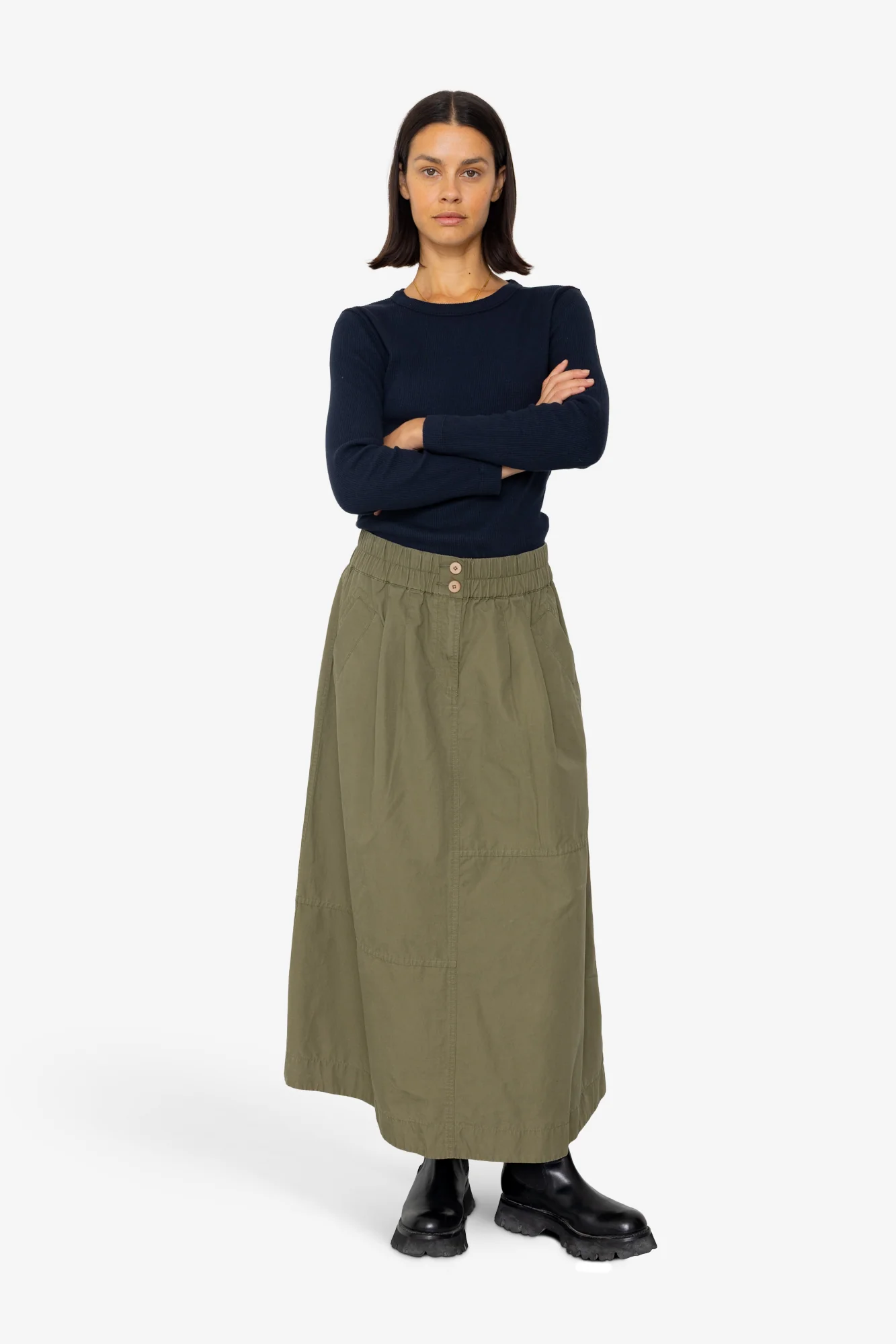 Maxi Skirt - Dark Olive - Image 8