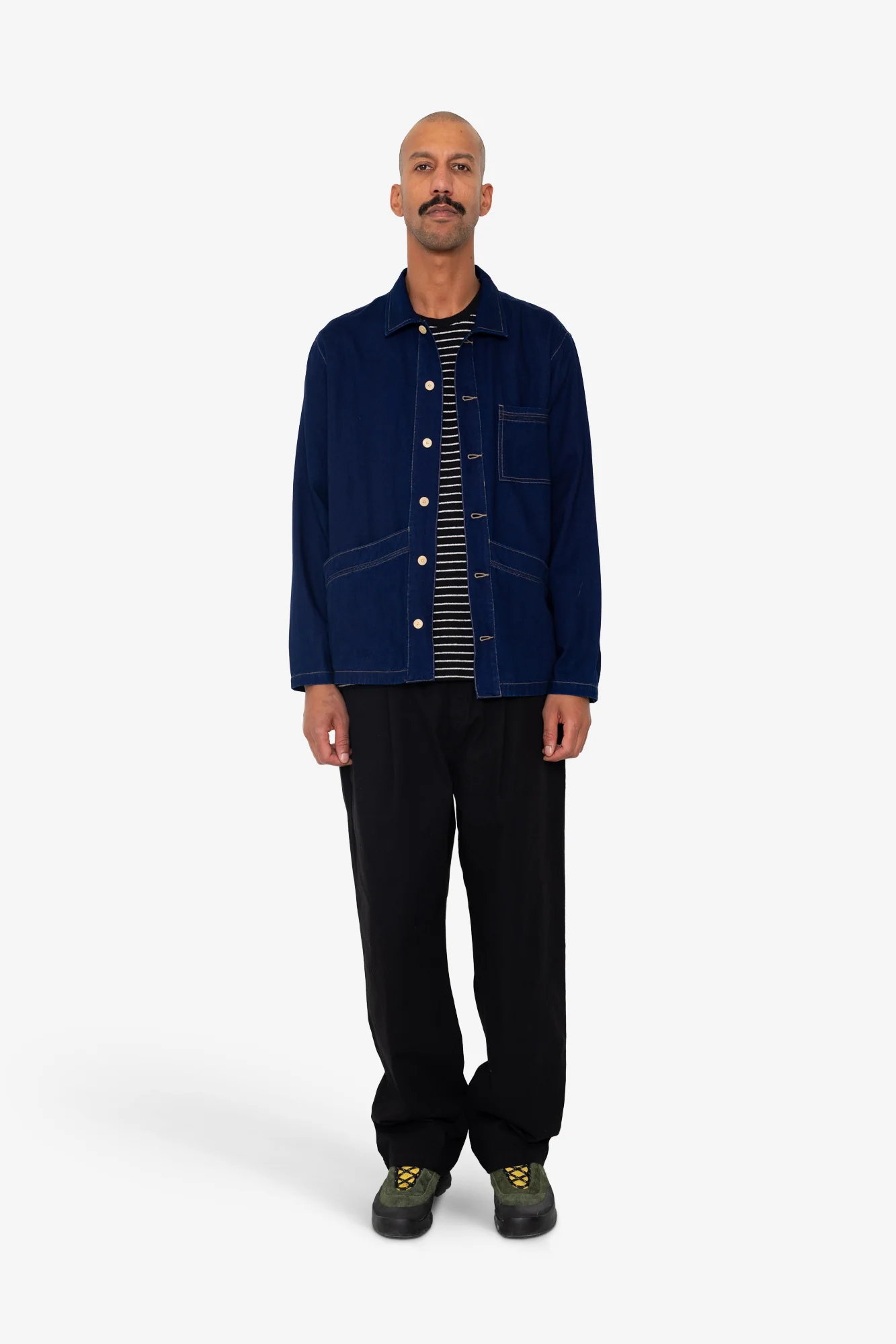 Meyer Shirt Jacket - Deep Denim Herringbone - Image 3