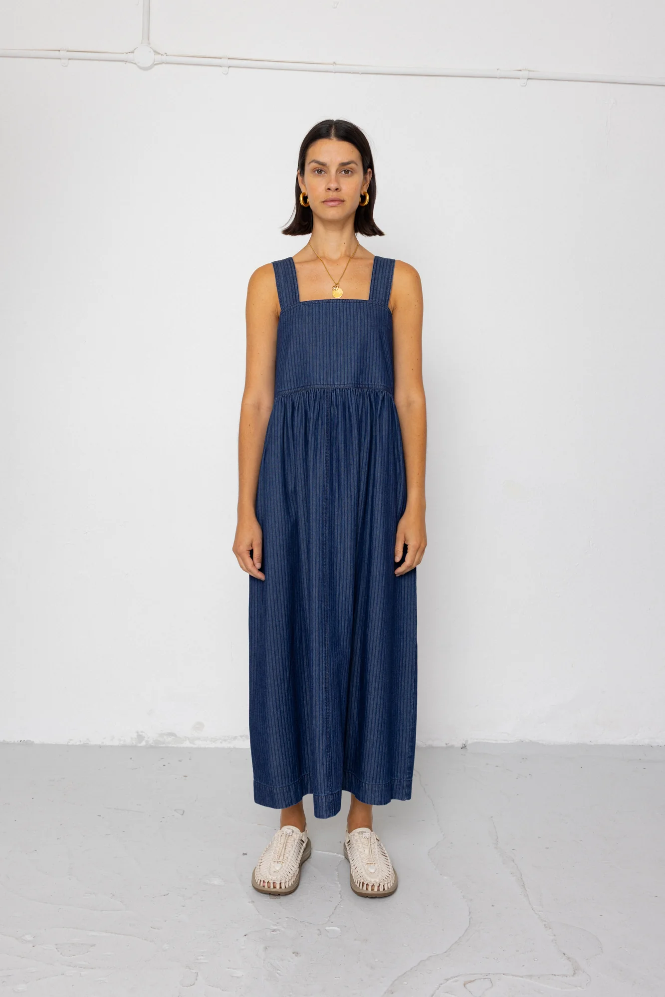 Midi Day Dress - Light Denim Stripe - Image 3