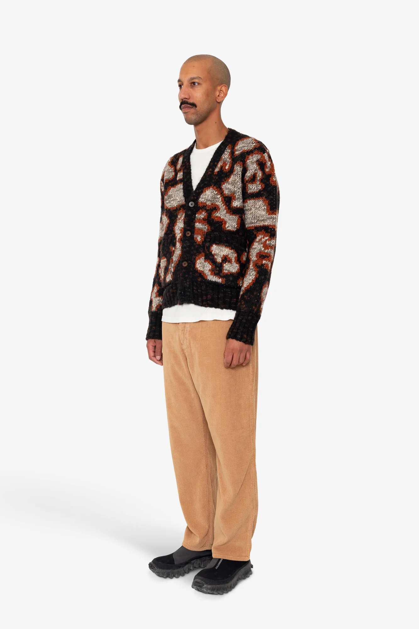 Mixed Yarn Cardigan - Espresso Mix - Image 3
