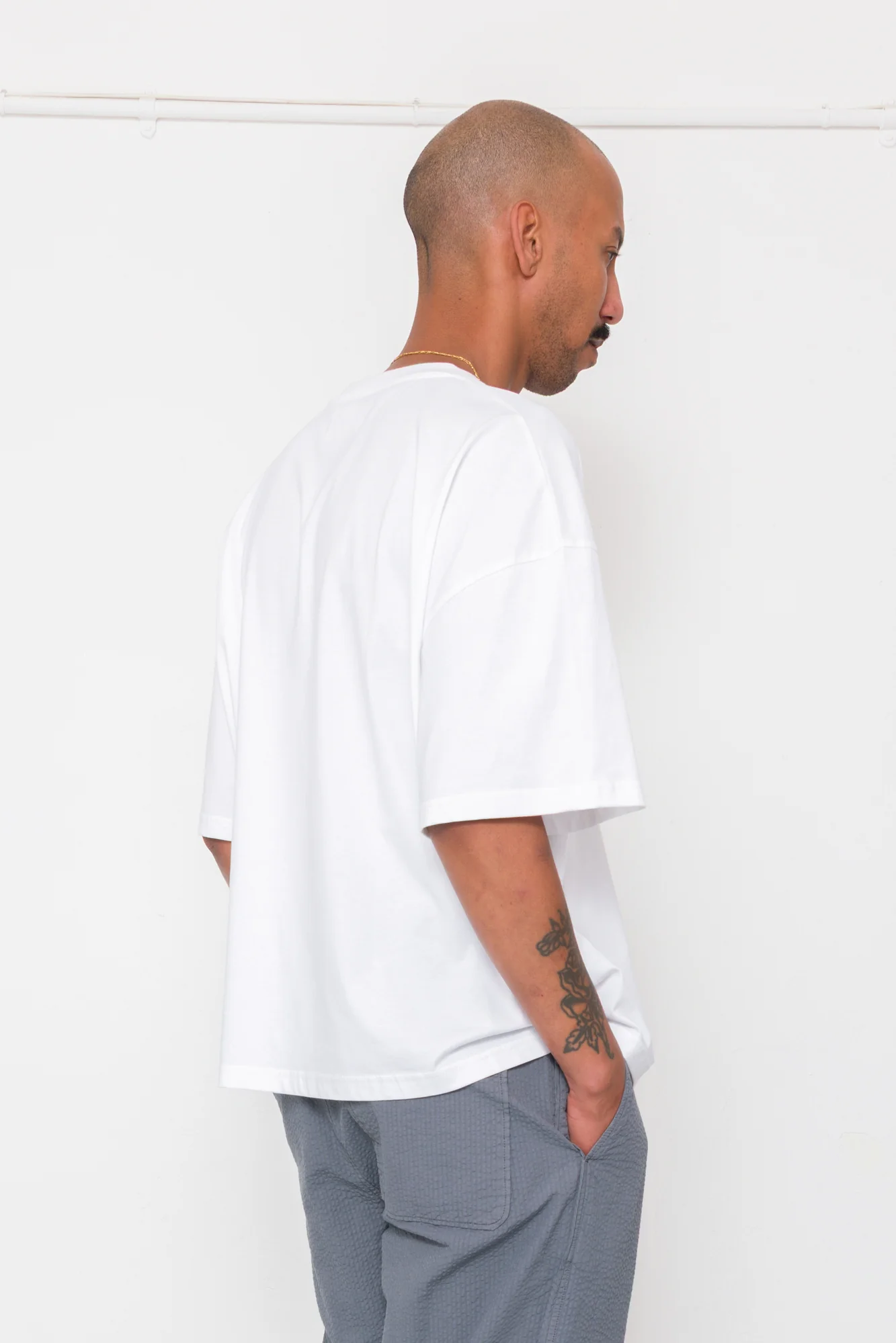 Oversized T-Shirt - White Slub - Image 6