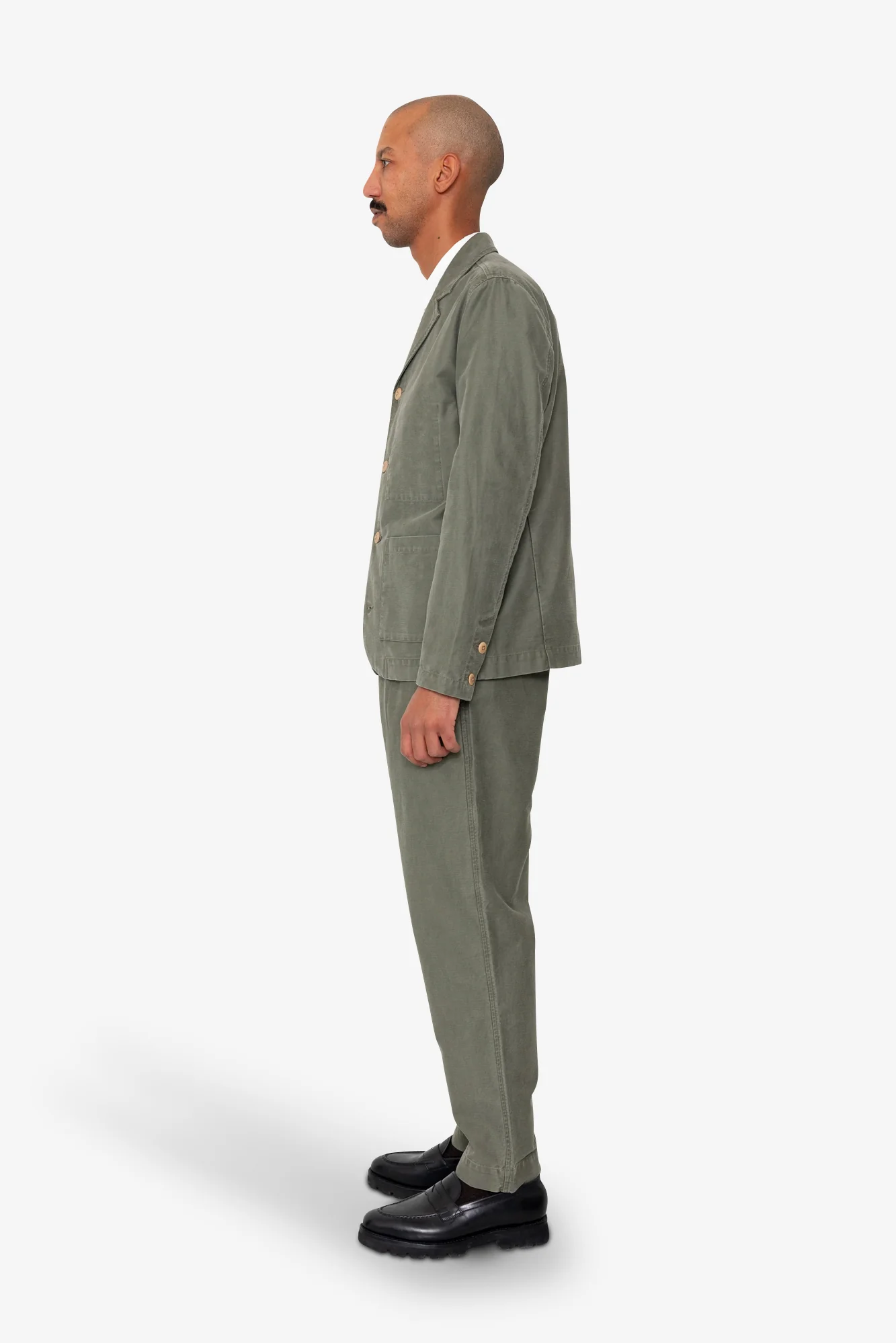 Patch Jacket - Dark Olive Slub - Image 4