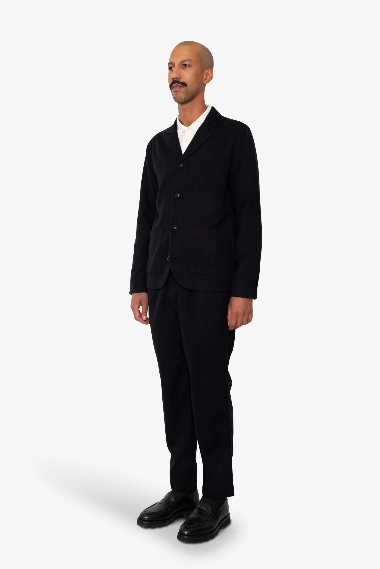 Patch Jacket - Soft Black Brushed Stripe - Image 3
