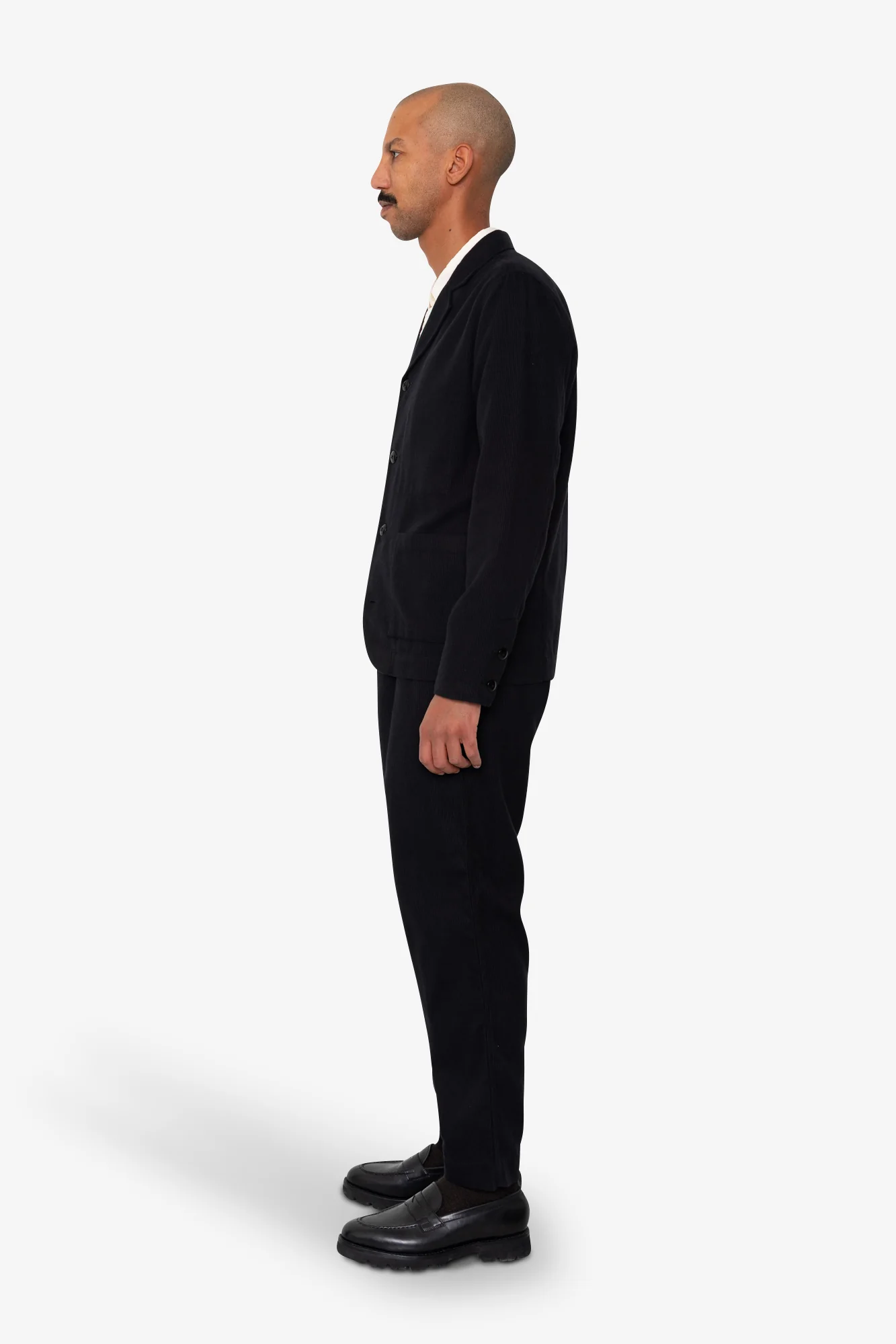 Patch Jacket - Soft Black Brushed Stripe - Image 4