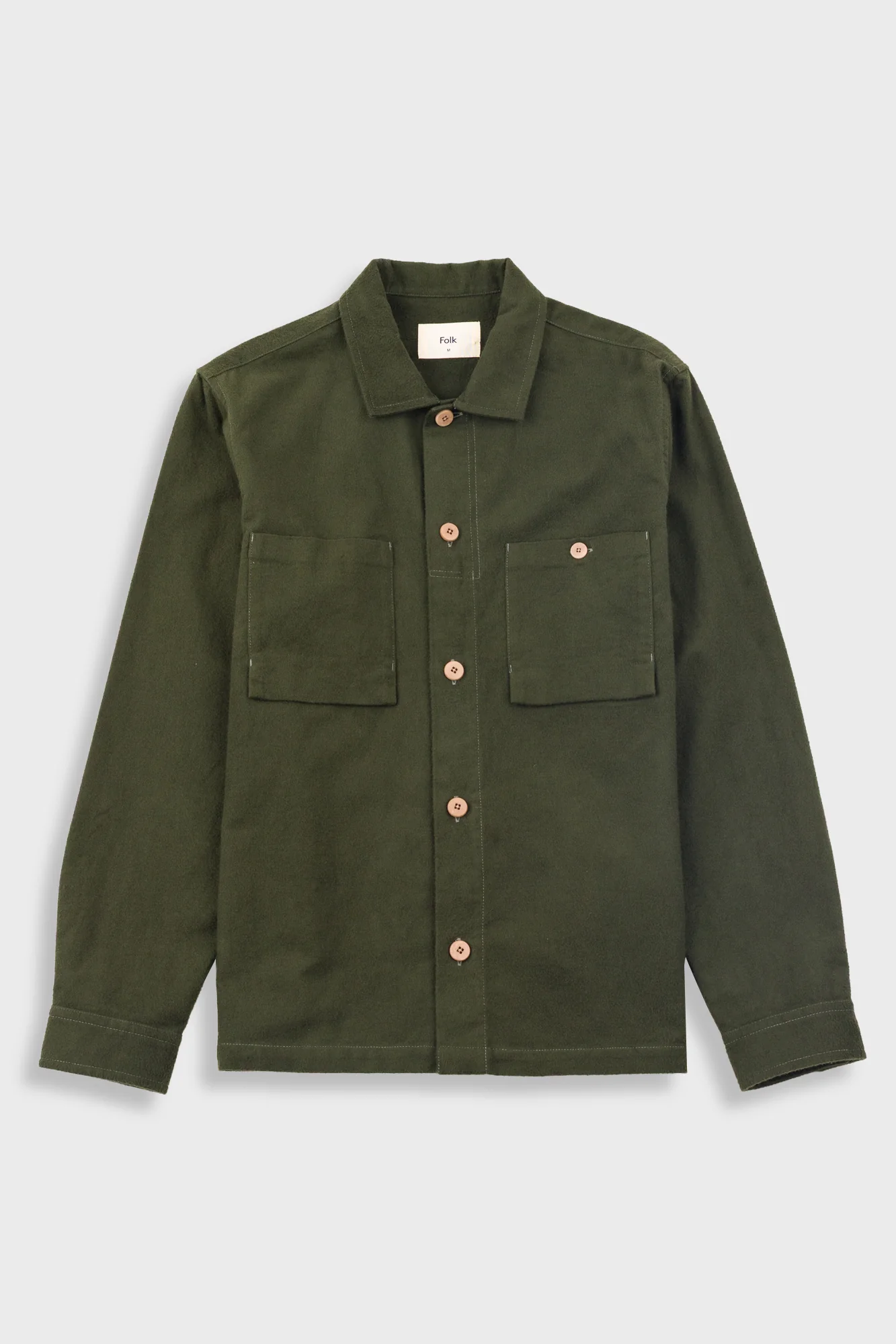 Patch Overshirt - Dark Olive Moleskin