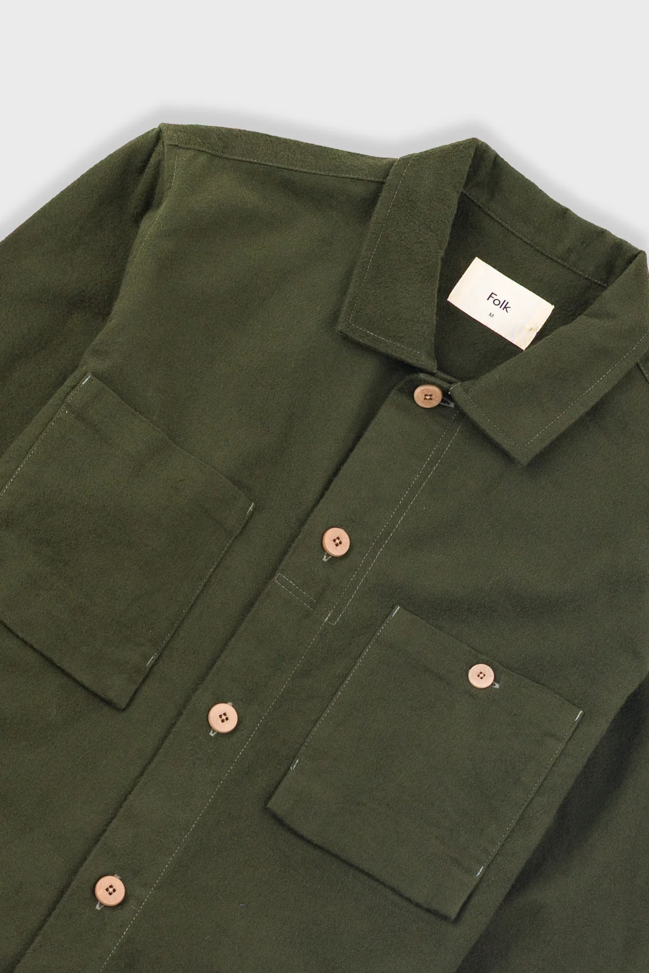 Patch Overshirt - Dark Olive Moleskin - Image 5