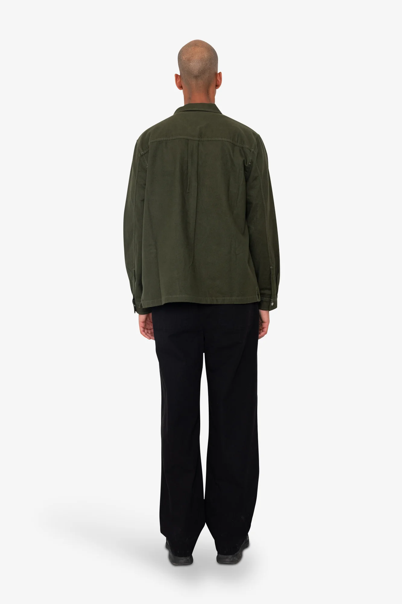 Patch Overshirt - Dark Olive Moleskin - Image 8