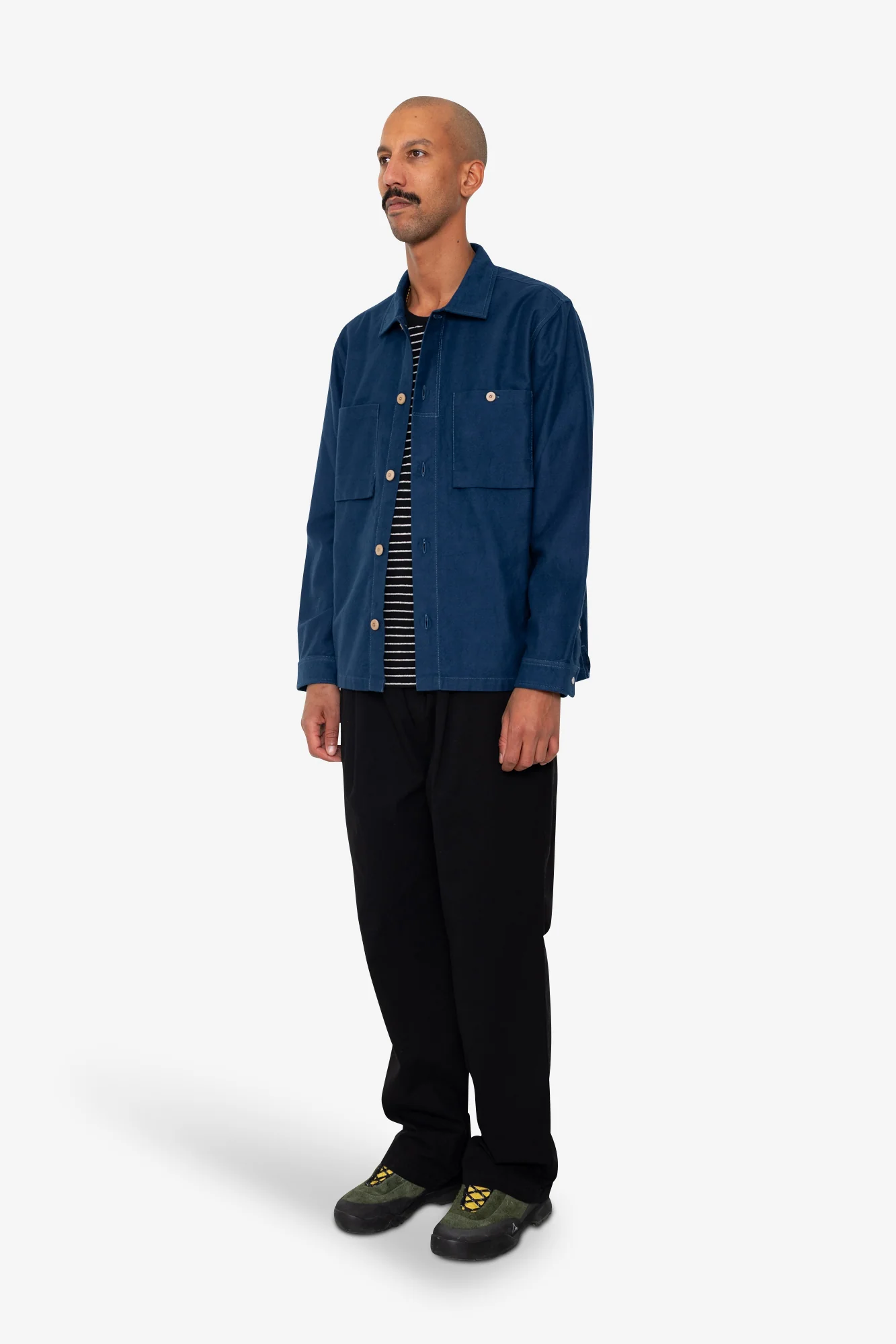Patch Overshirt - Ink Blue Moleskin - Image 3