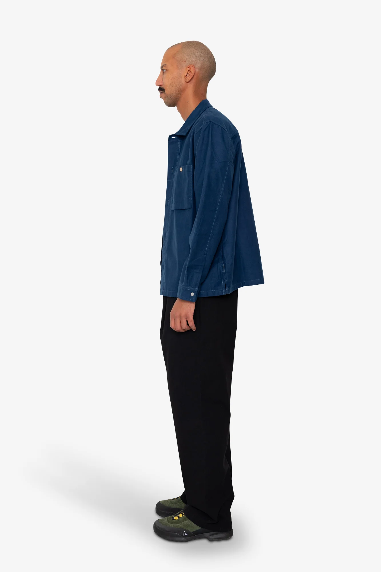 Patch Overshirt - Ink Blue Moleskin - Image 4