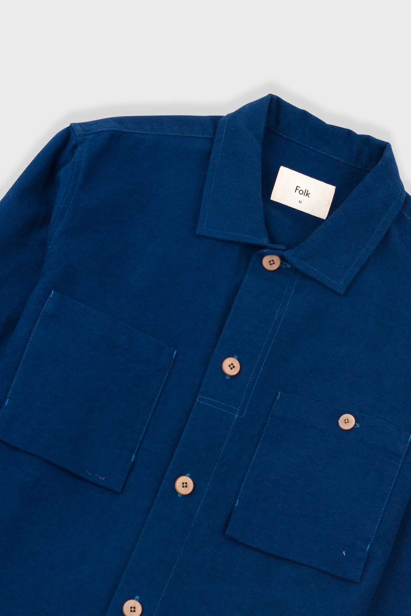 Patch Overshirt - Ink Blue Moleskin - Image 5