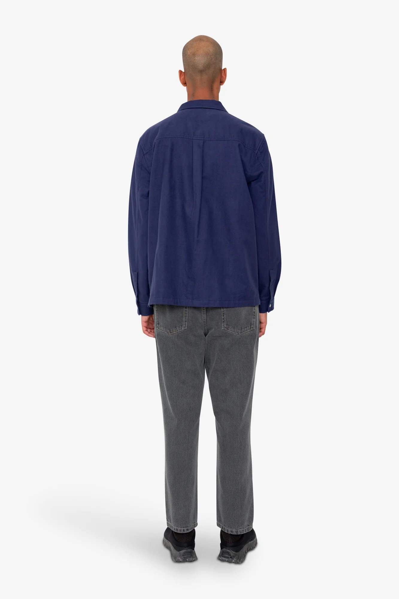 Patch Overshirt - Mid Blue Moleskin - Image 8