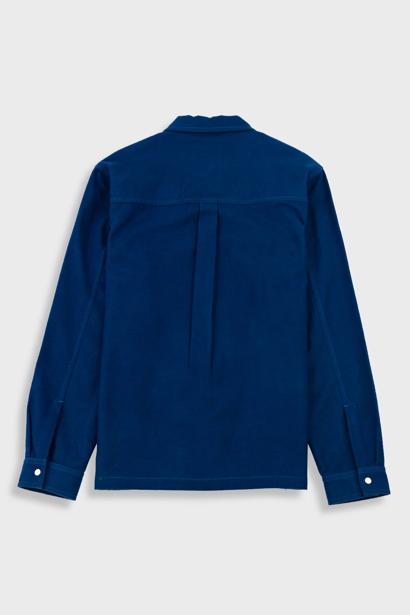 Patch Overshirt - Mid Blue Moleskin - Image 9