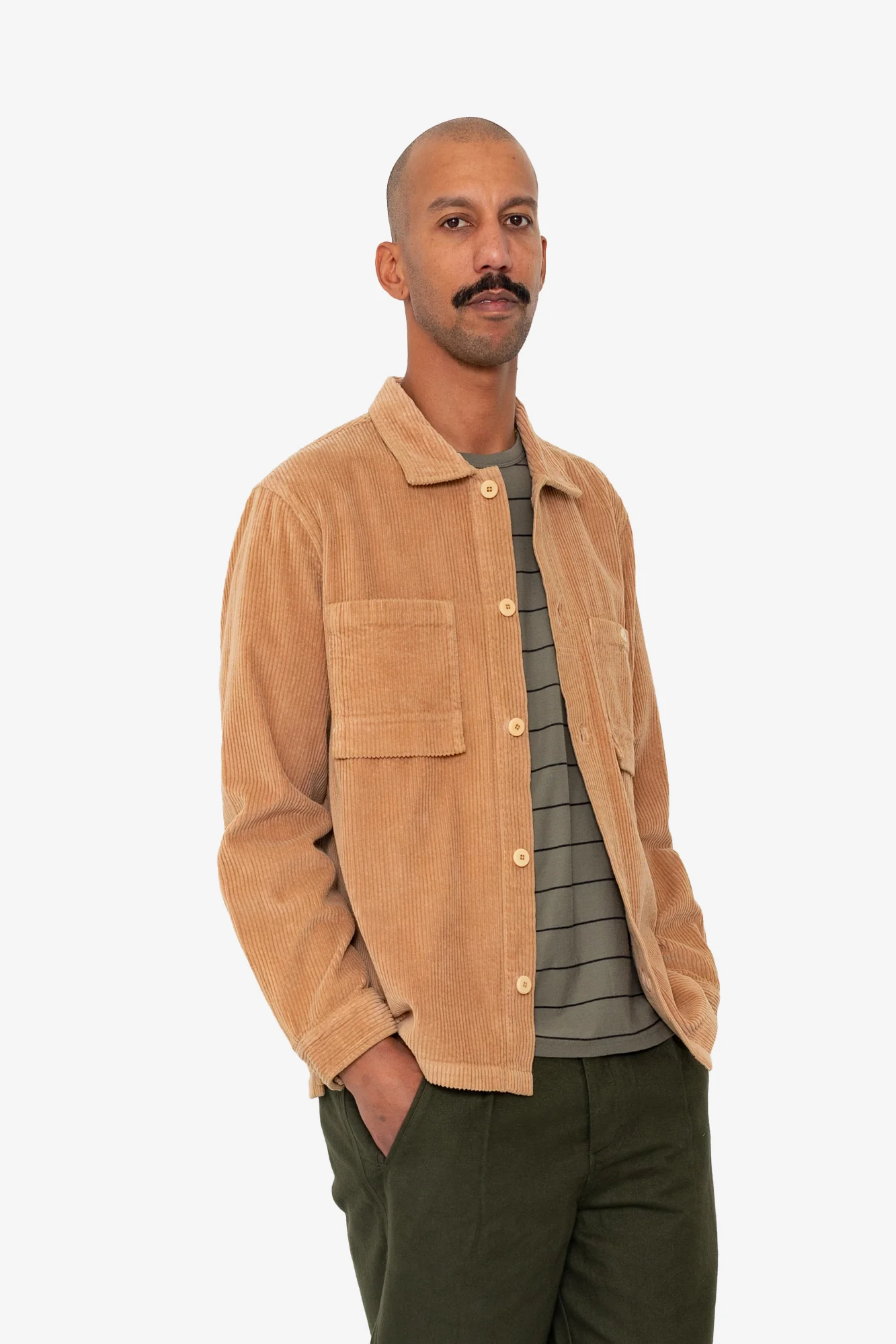 Patch Overshirt - Mink Chunky Cord - Image 6