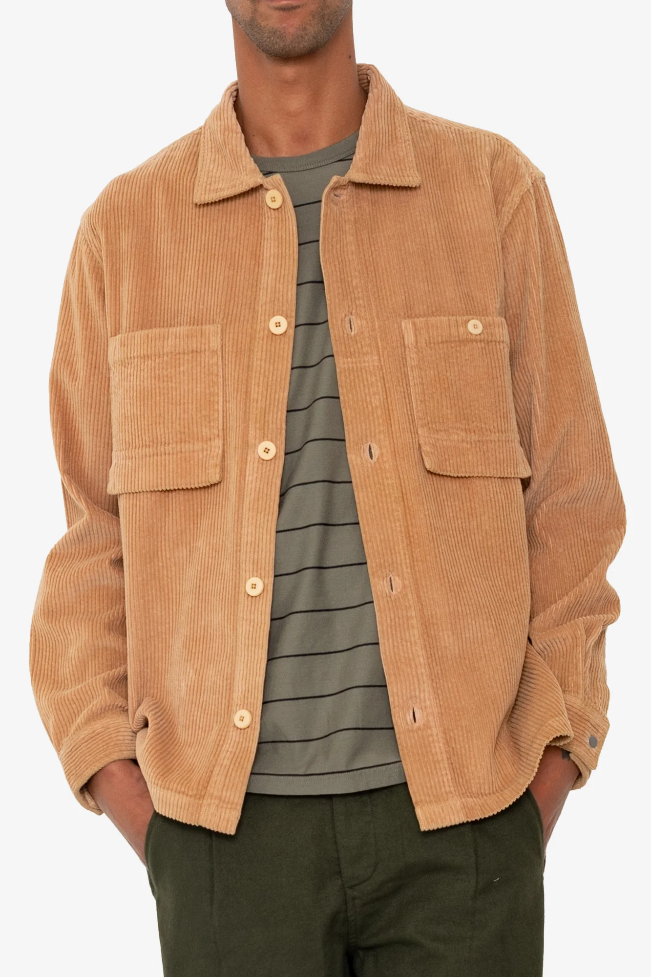 Patch Overshirt - Mink Chunky Cord - Image 8
