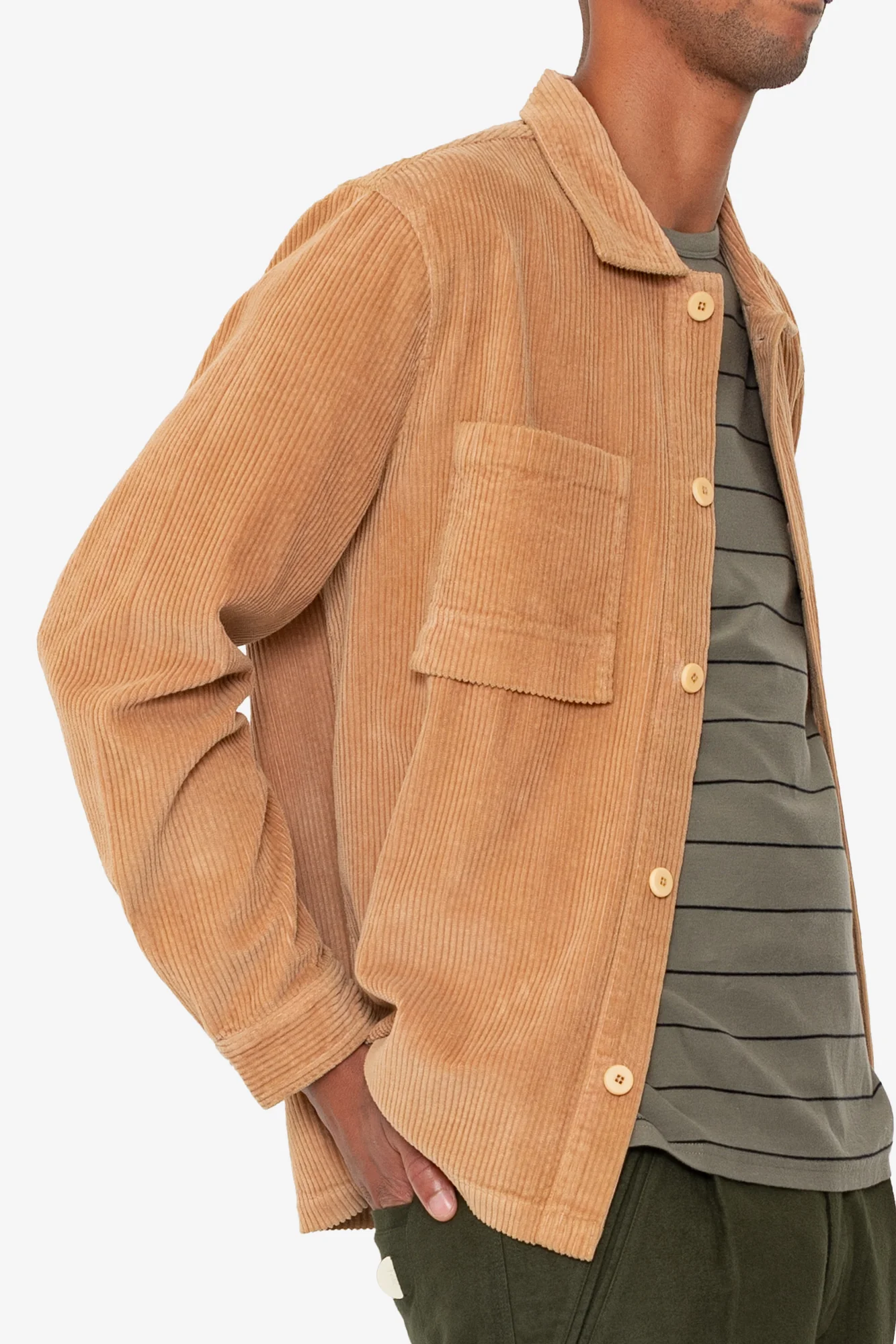 Patch Overshirt - Mink Chunky Cord - Image 9