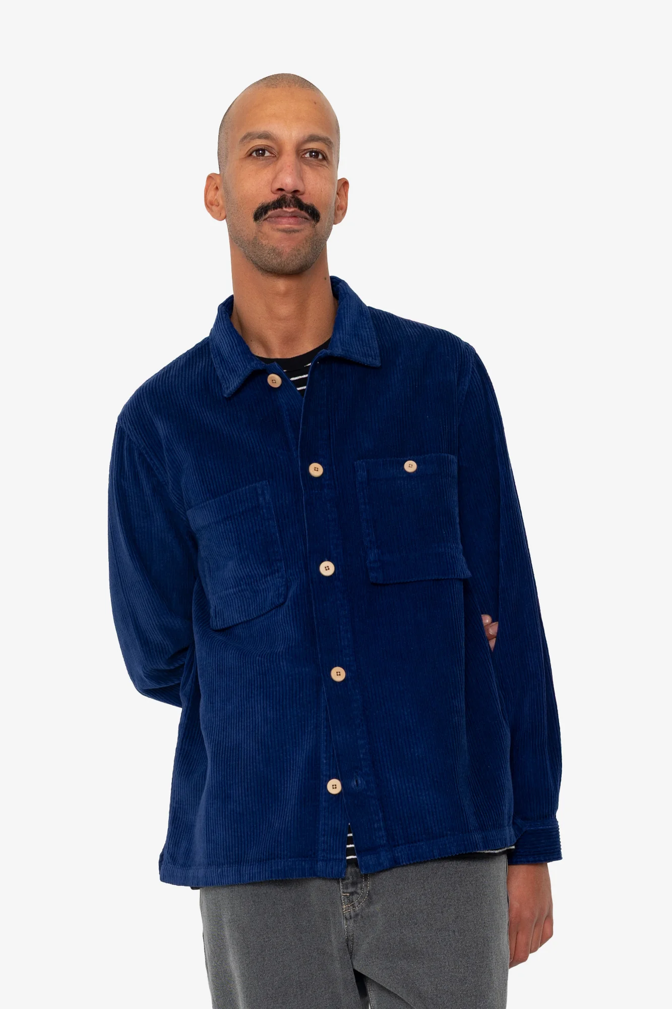 Patch Overshirt - Rich Navy Chunky Cord - Image 7