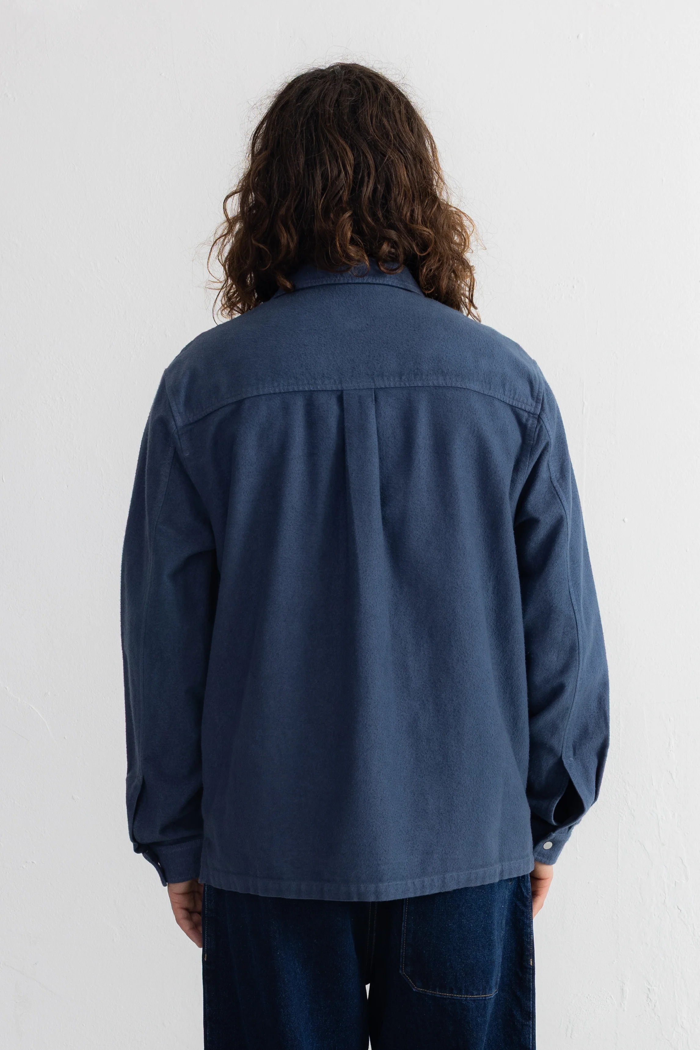 Patch Overshirt - Steel Blue Moleskin - Image 4
