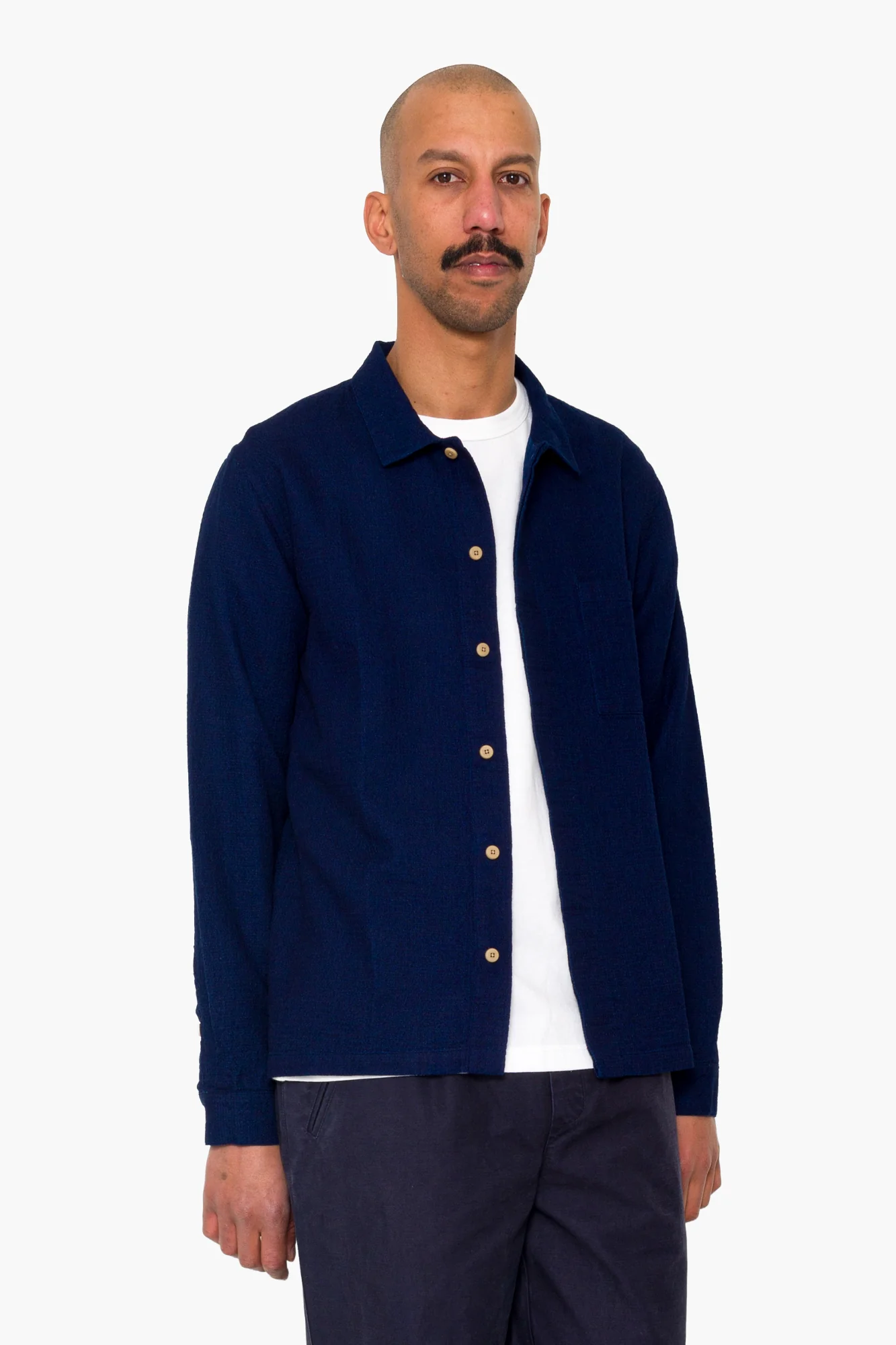 Patch Shirt - Indigo Doublecloth - Image 7