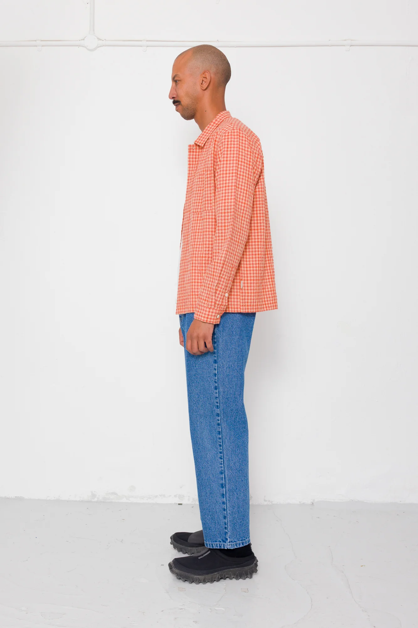 Patch Shirt - Red Oxide Textured Check - Image 5