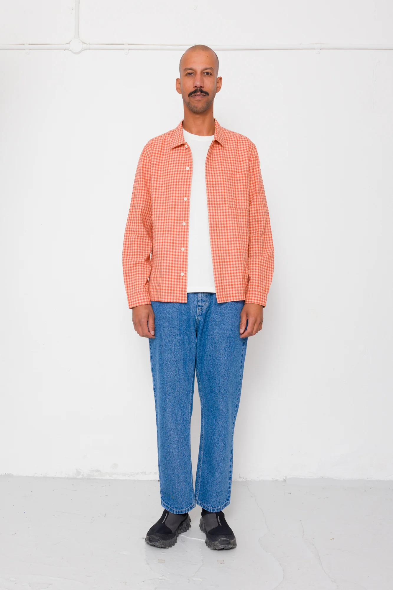 Patch Shirt - Red Oxide Textured Check - Image 7