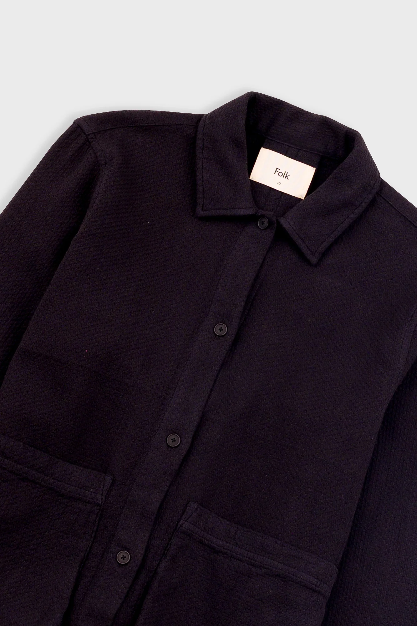 Pleated Shirt - Black Small Basketweave - Image 5