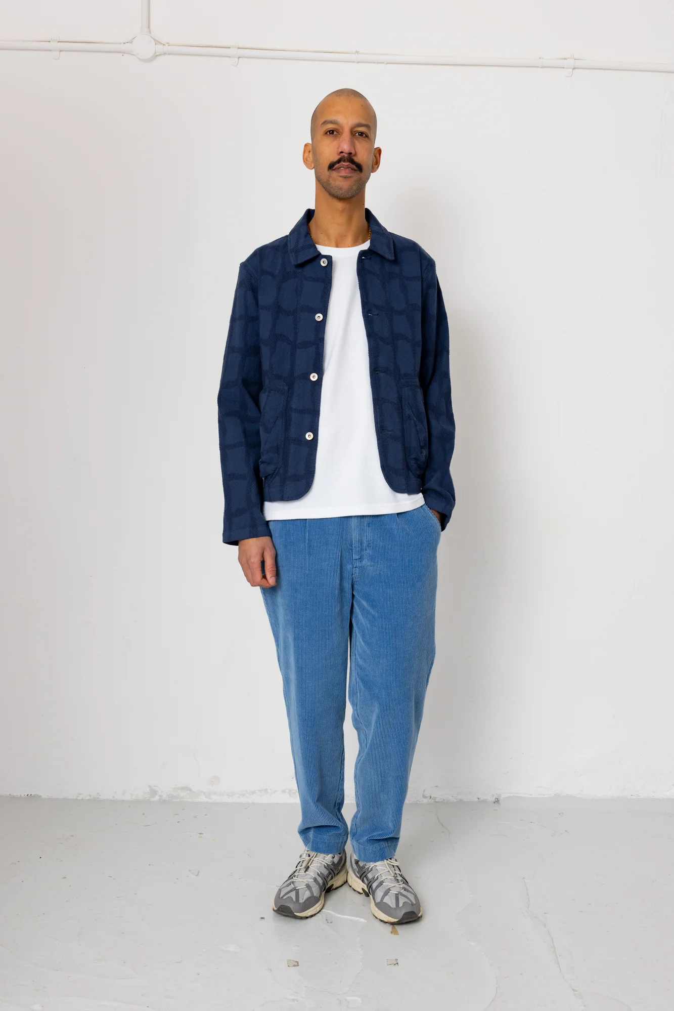 Prism Jacket - Irregular Block Jacquard Navy - Image 2