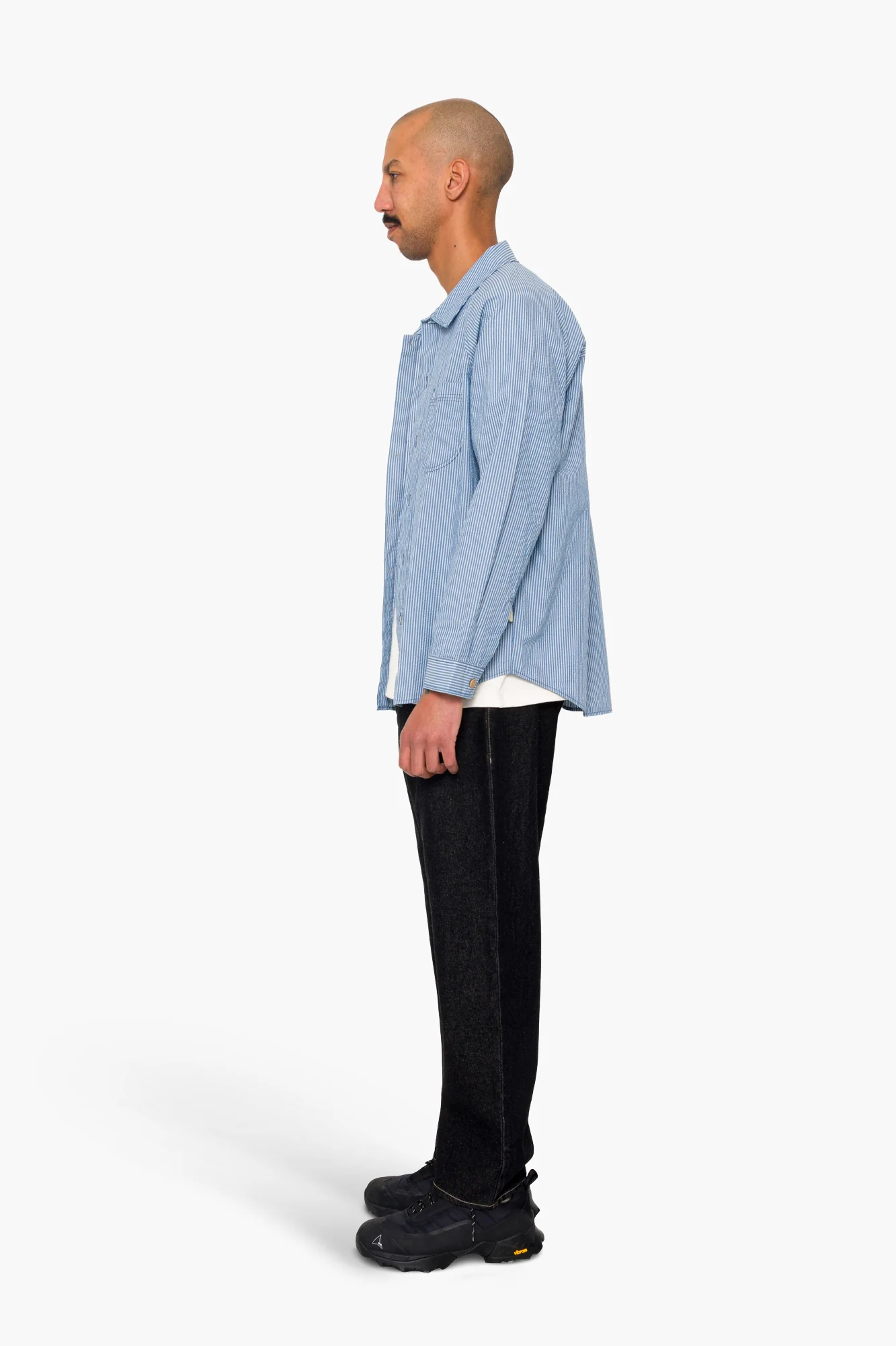 Raglan Shirt - Blue Crinkle Stripe - Image 4