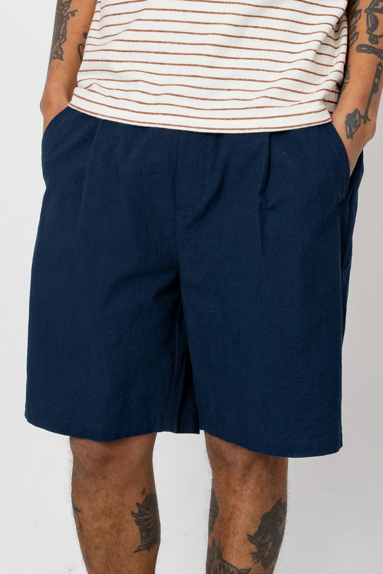 Relaxed Assembly Short - Dark Navy Crinkle - Image 3