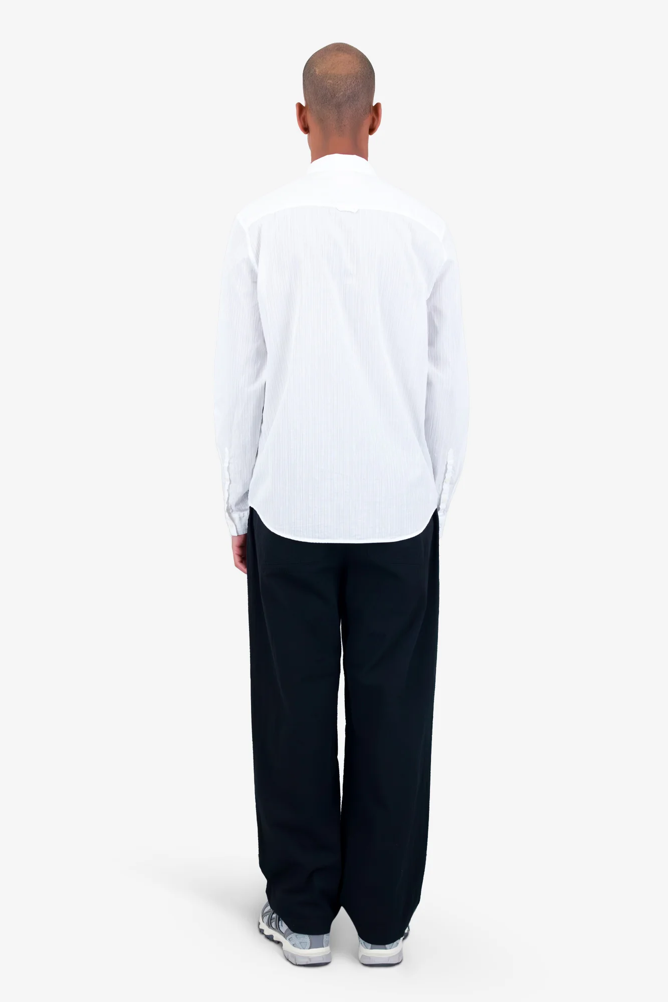 Relaxed Fit Shirt - White Fine Stripe - Image 11