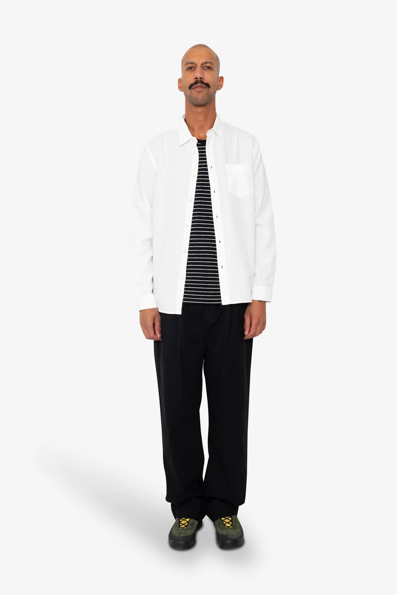 Relaxed Fit Shirt - White Slub - Image 3