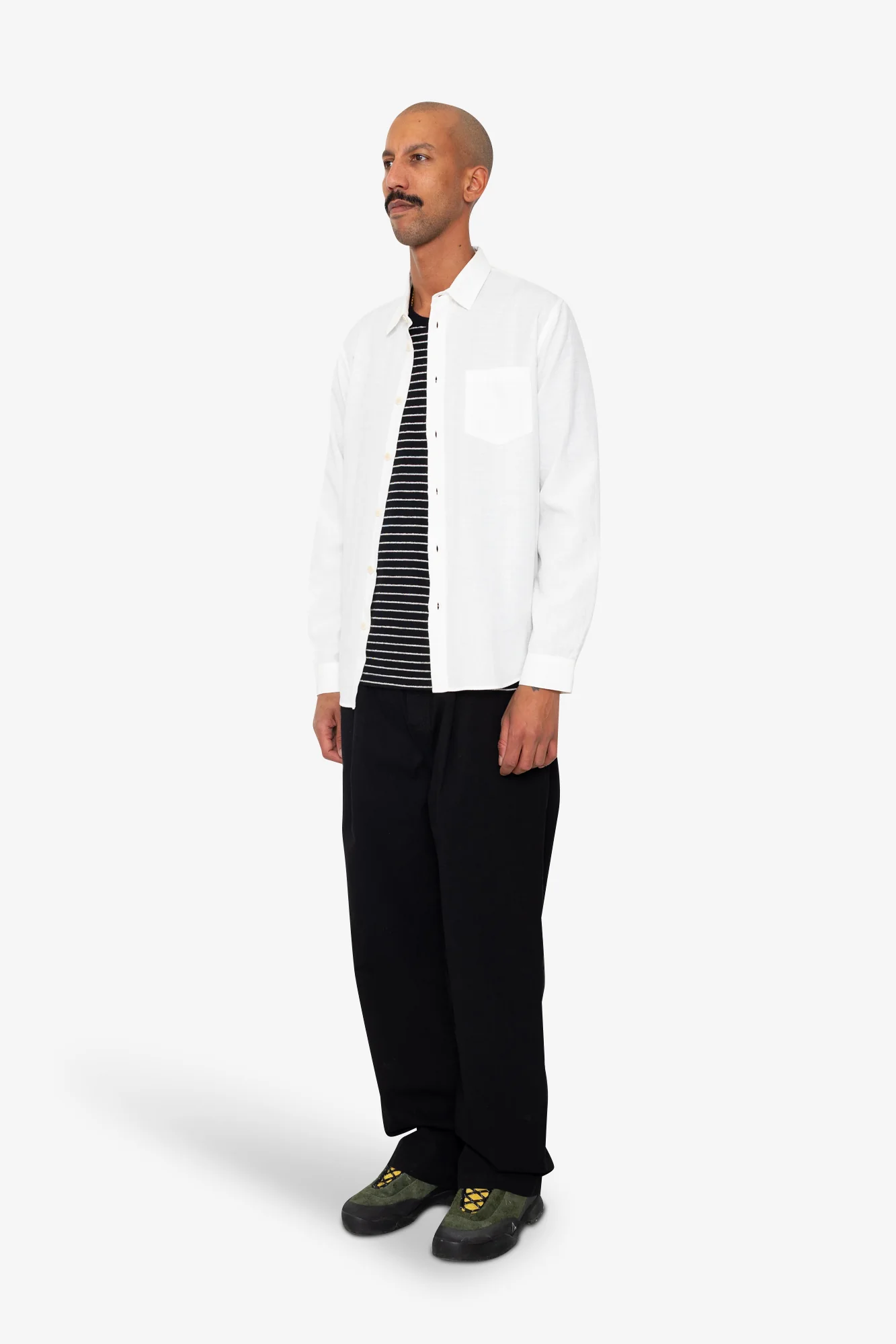 Relaxed Fit Shirt - White Slub - Image 4