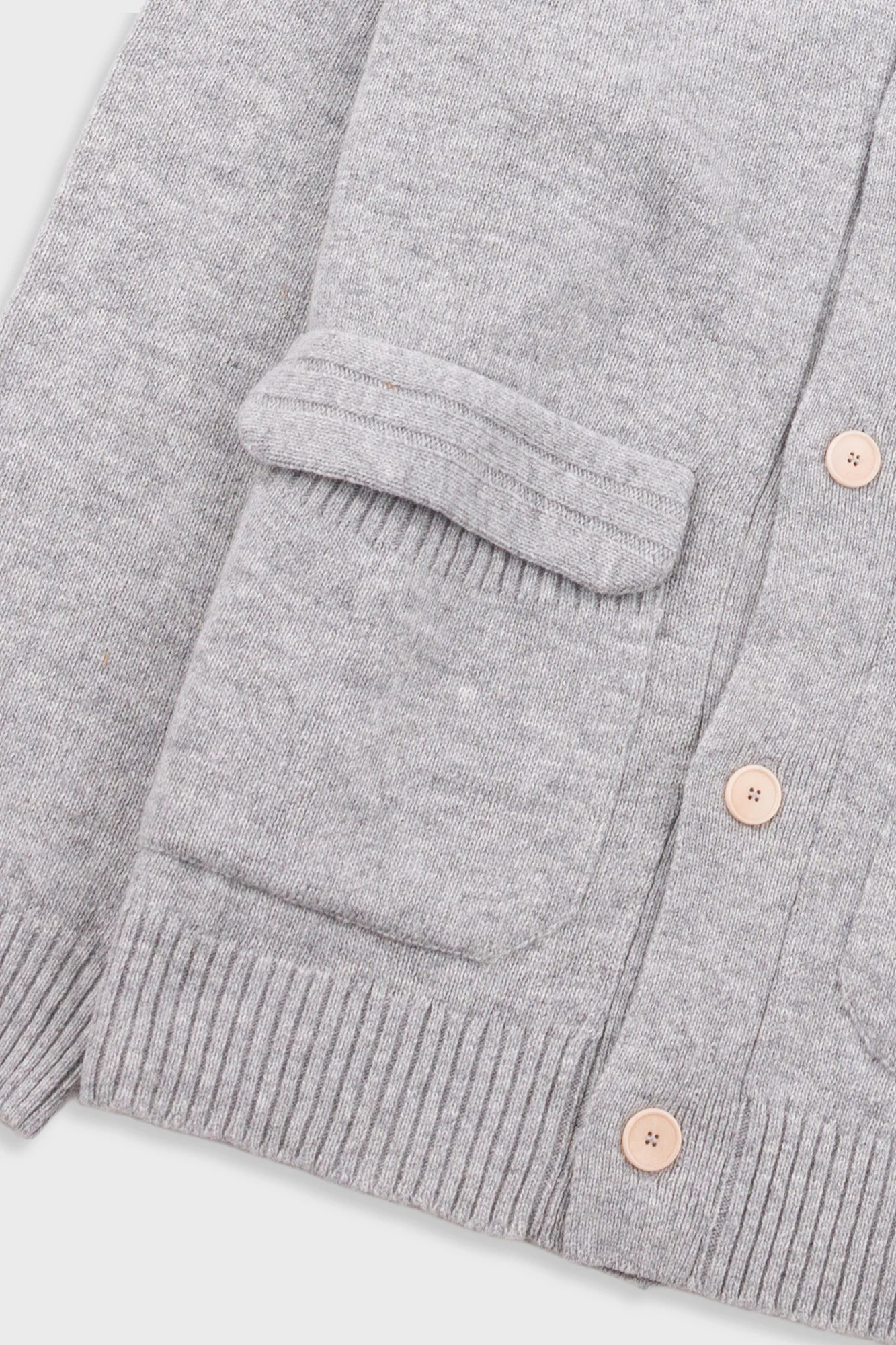 Rib Collared Cardigan - Silver Grey - Image 5