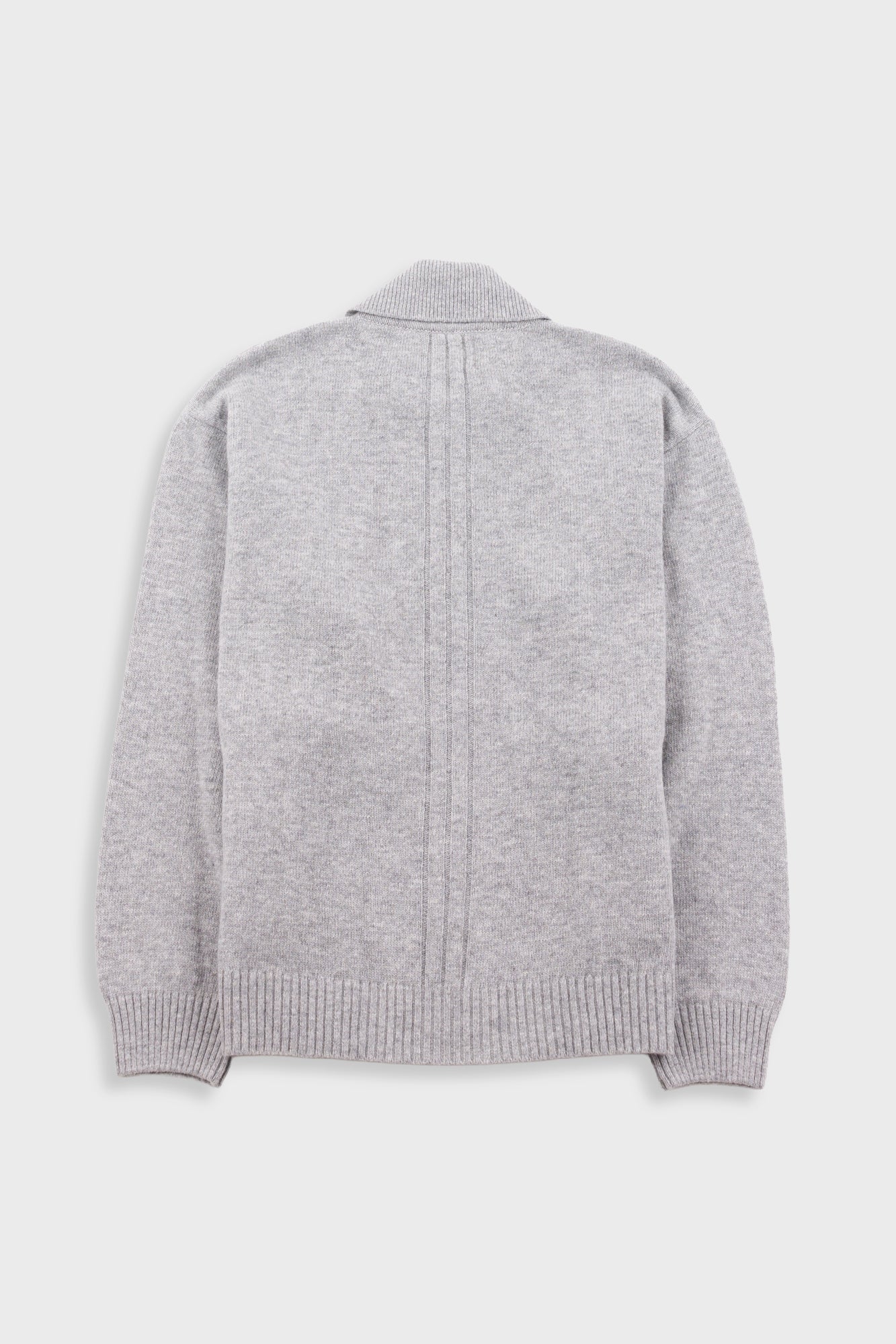Rib Collared Cardigan - Silver Grey - Image 9