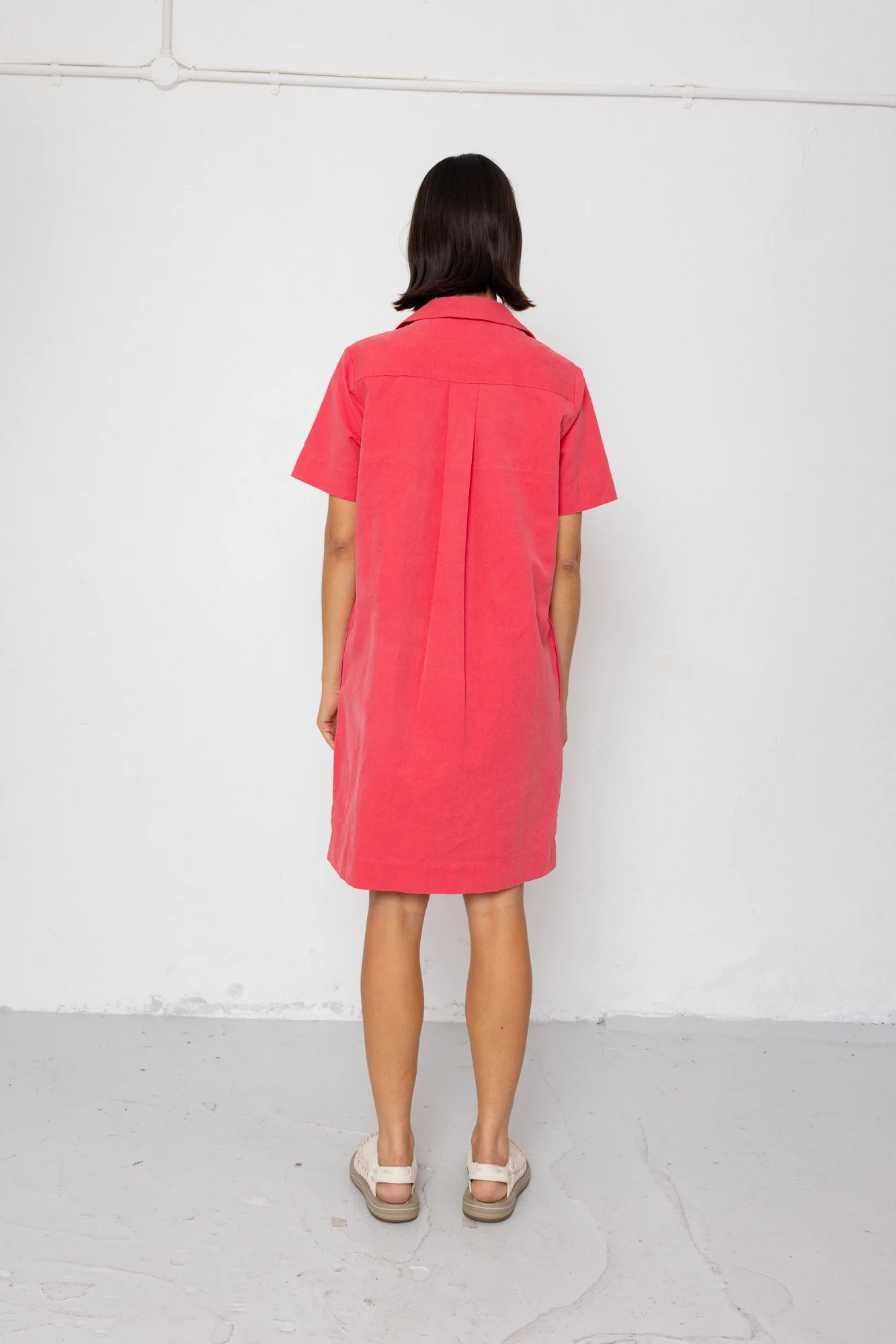 Shirt Dress - Rose Red - Image 6