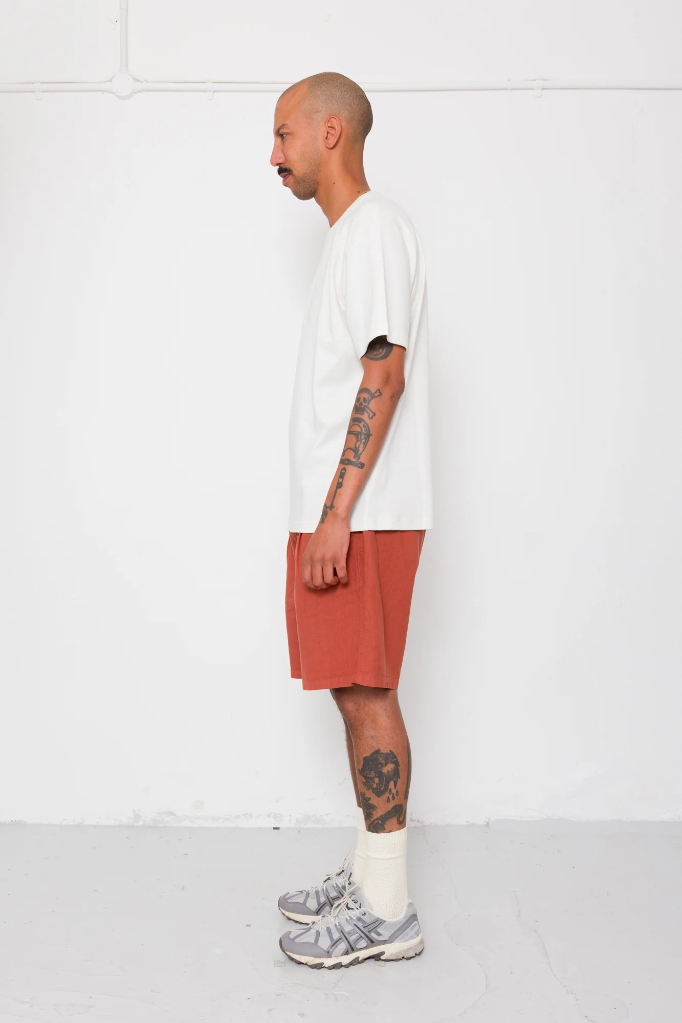 Slub Embroidered T-Shirt - Off White - Image 7